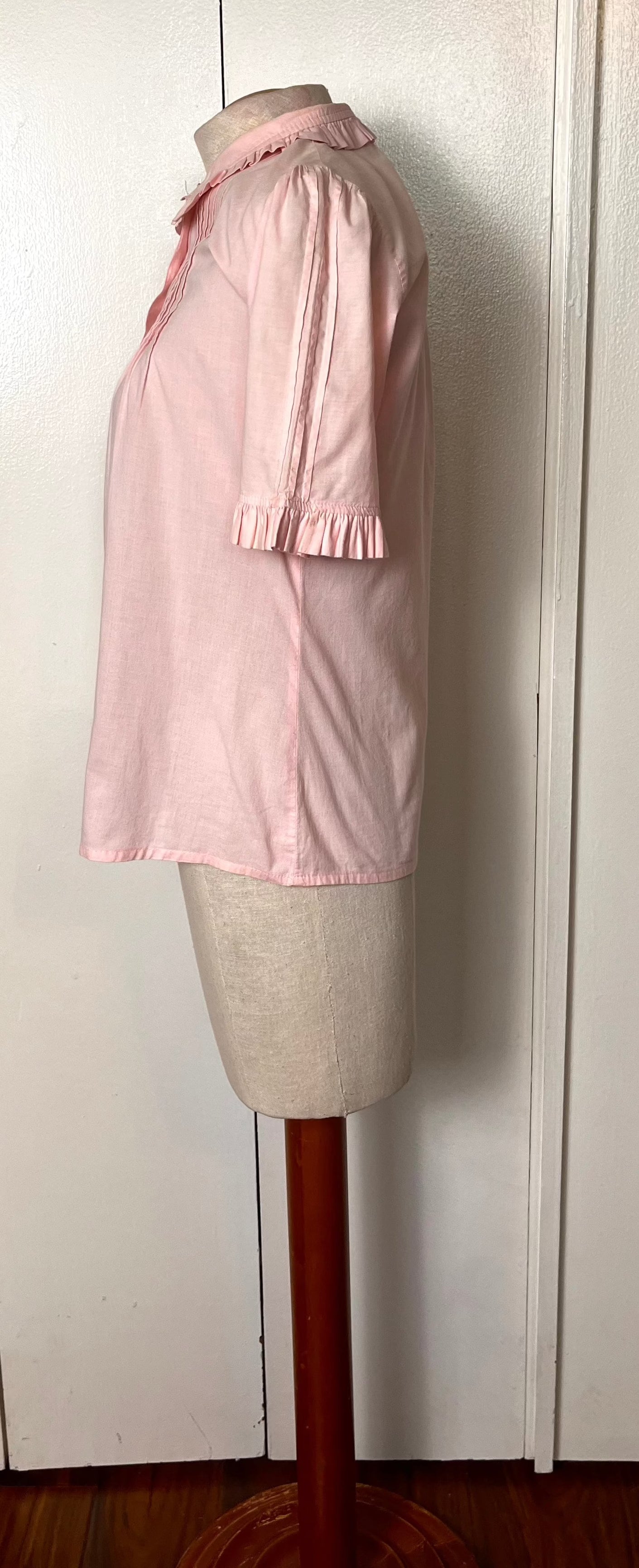 Vintage 1980's "Laura Ashley" Collared Light Pink Blouse