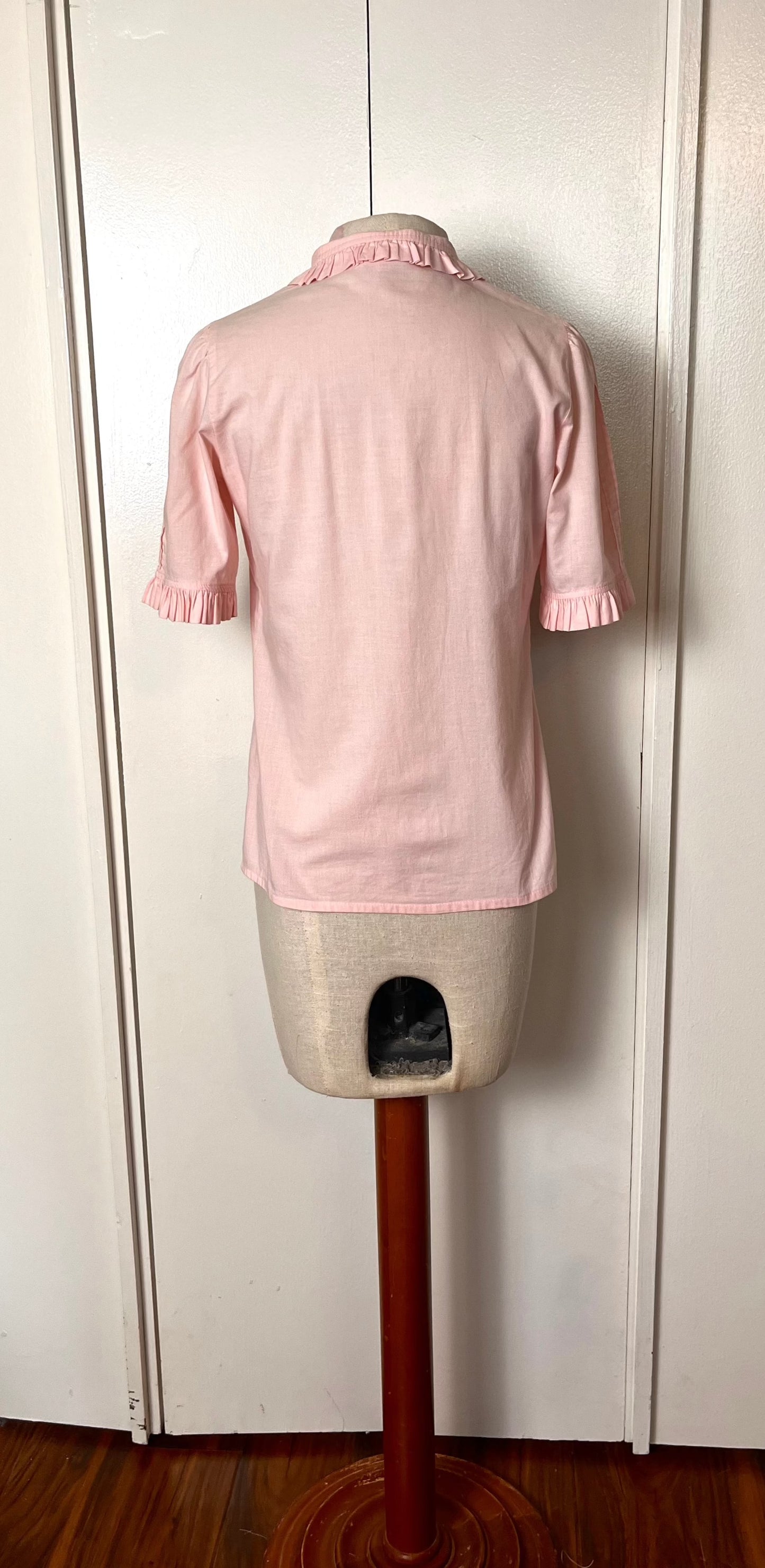 Vintage 1980's "Laura Ashley" Collared Light Pink Blouse