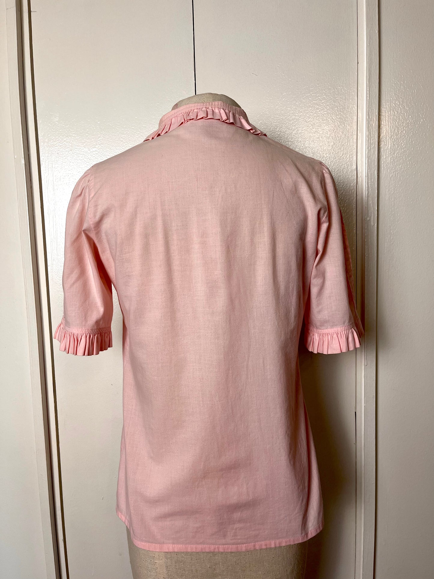 Vintage 1980's "Laura Ashley" Collared Light Pink Blouse