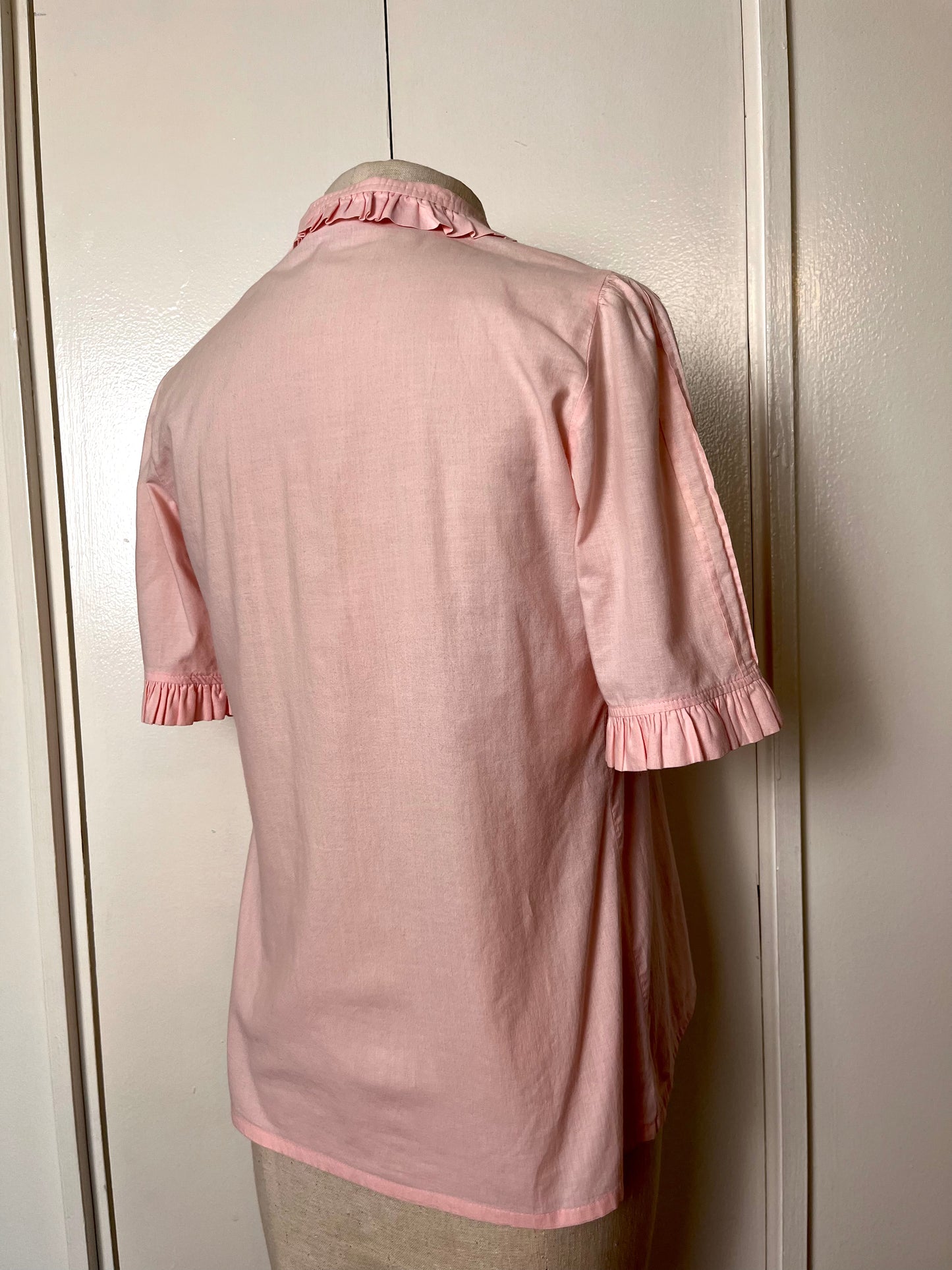 Vintage 1980's "Laura Ashley" Collared Light Pink Blouse