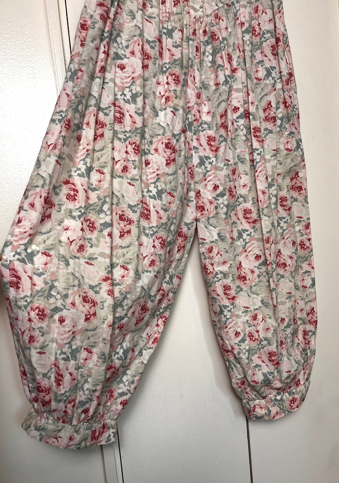 Vintage 1980's "Laura Ashley" Pink Roses Floral Romper