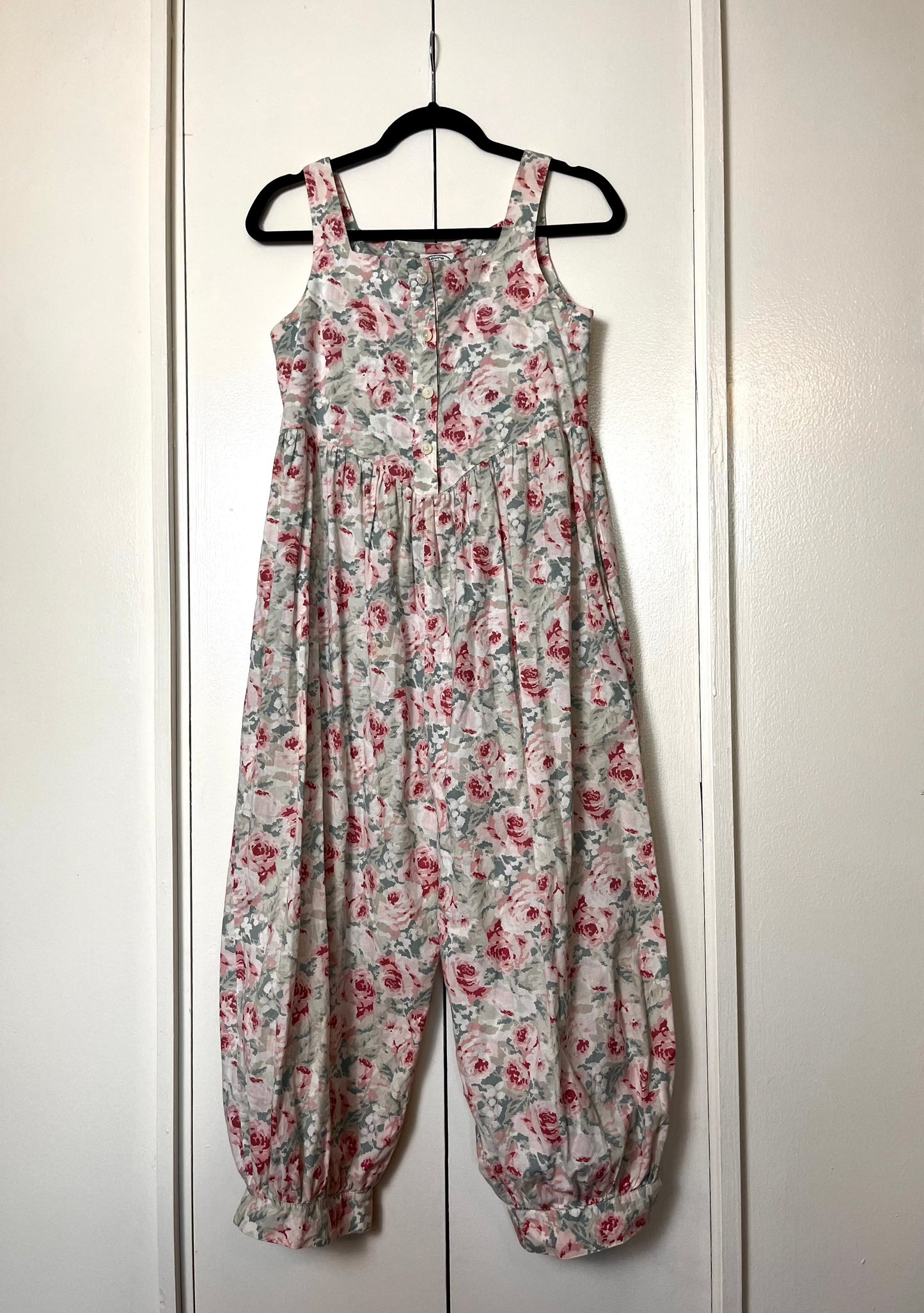 Vintage 1980's "Laura Ashley" Pink Roses Floral Romper