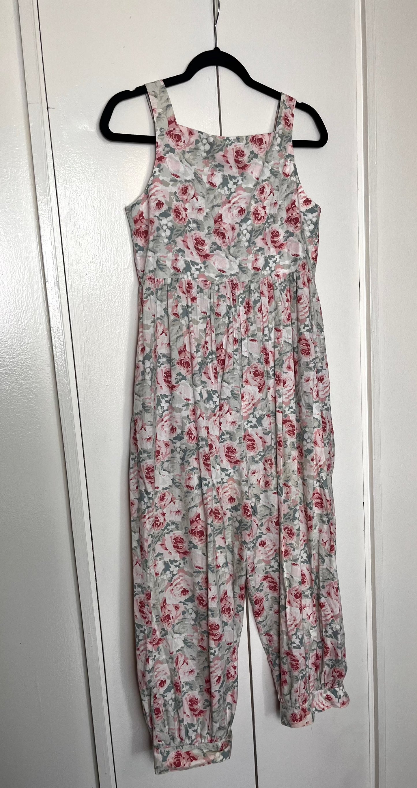 Vintage 1980's "Laura Ashley" Pink Roses Floral Romper