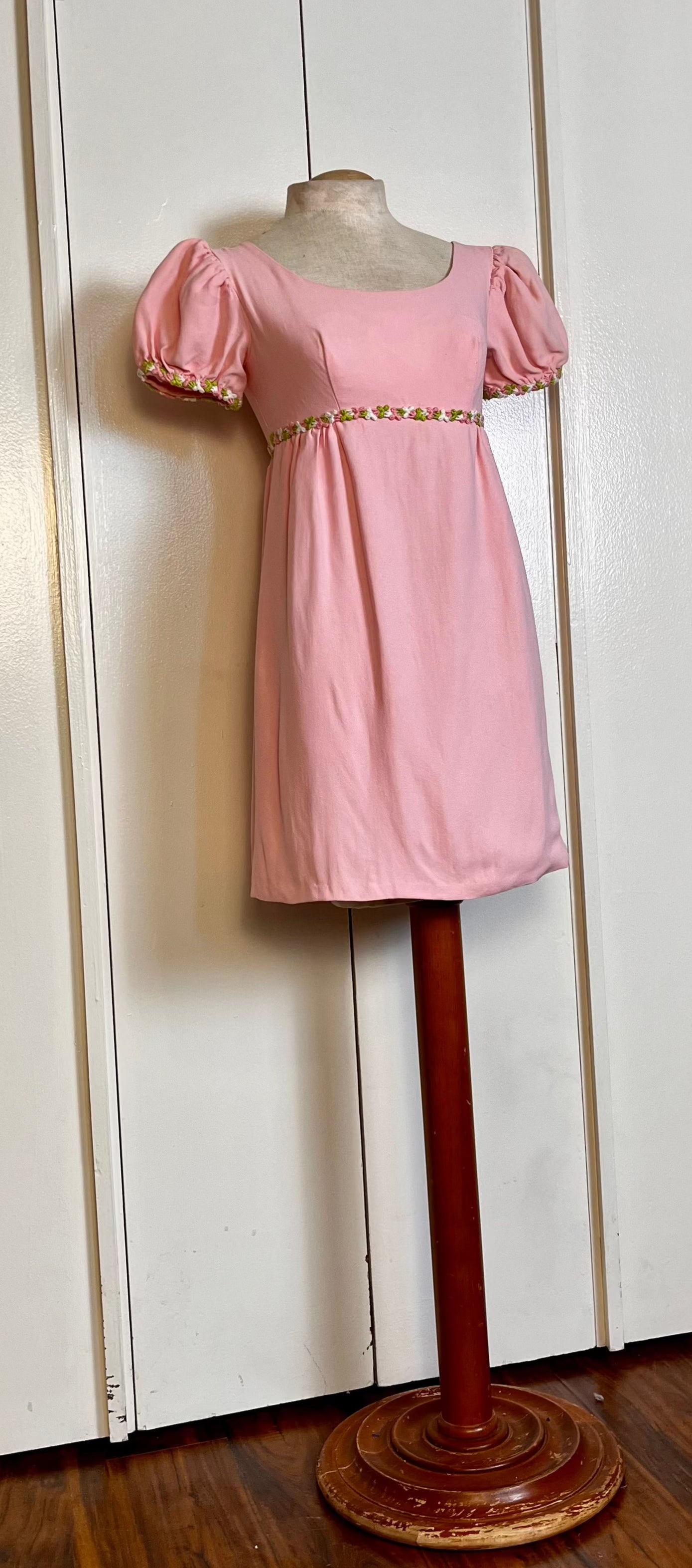 Vintage 1960's Pink Micro Mini Babydoll Dress