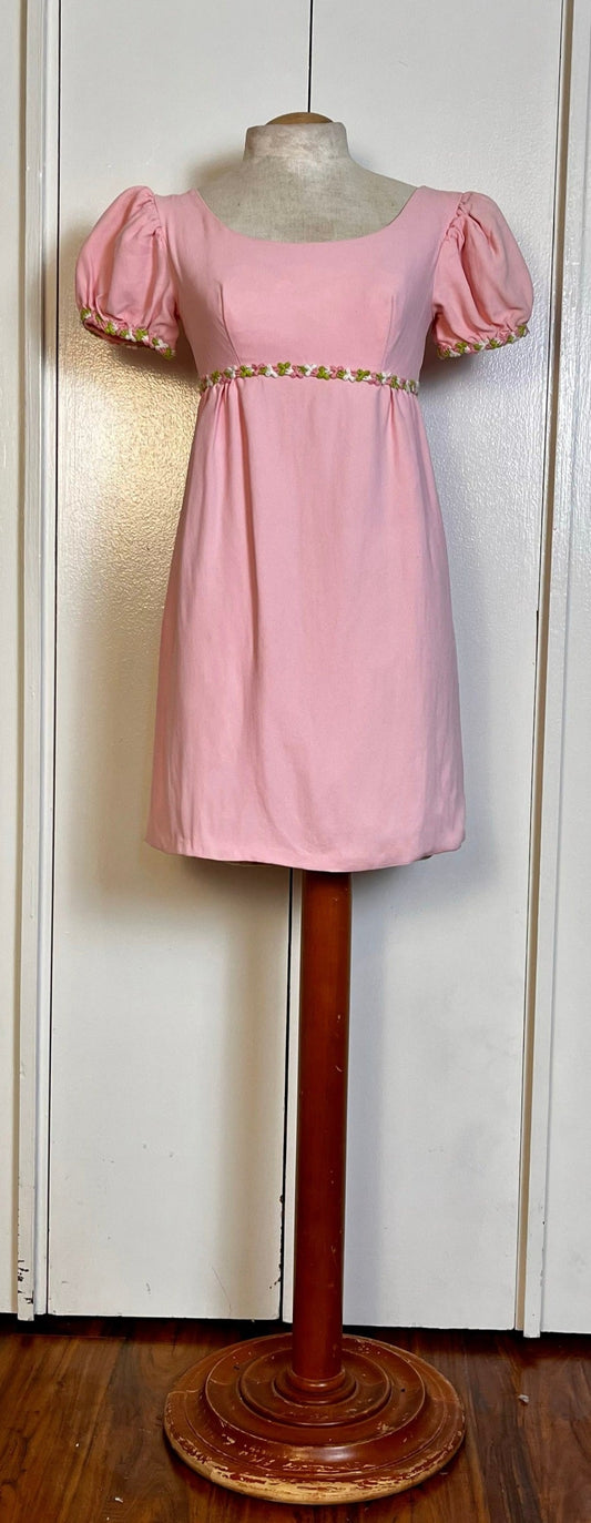 Vintage 1960's Pink Micro Mini Babydoll Dress
