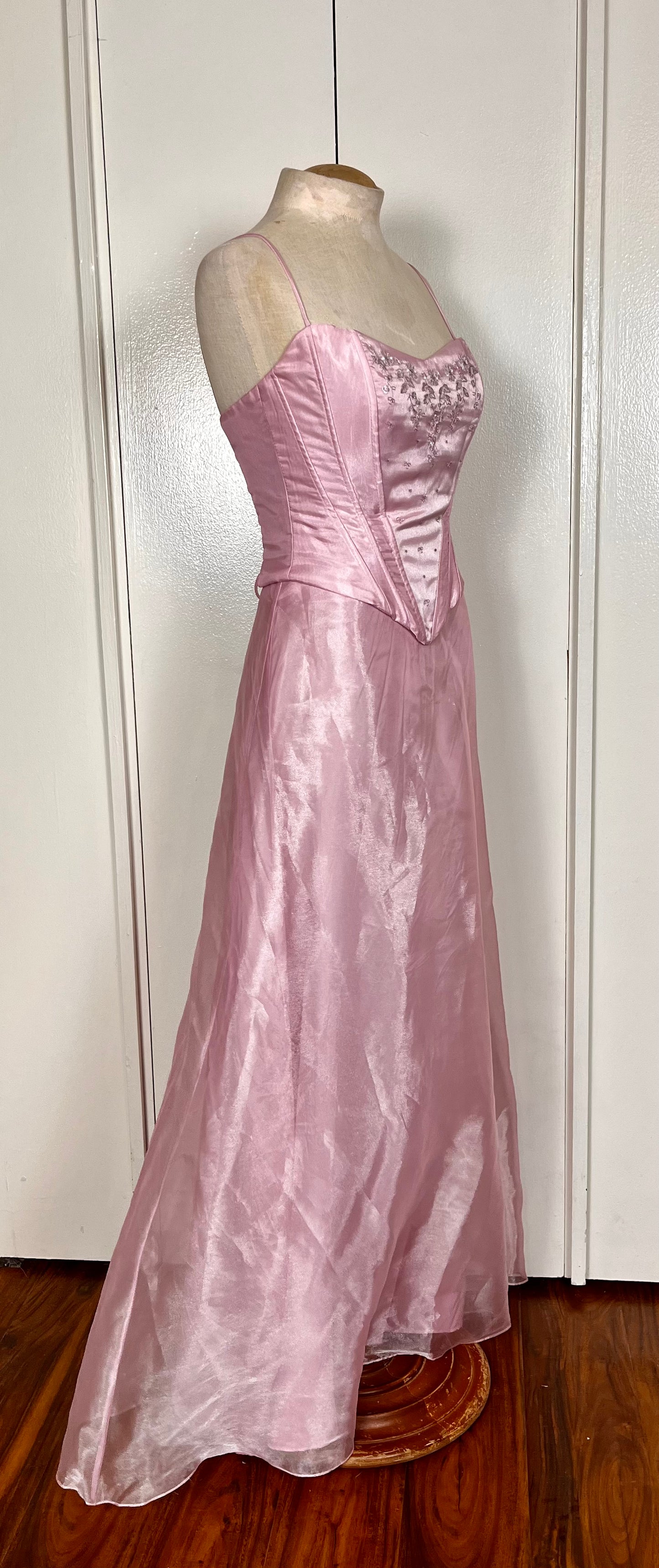 Vintage Y2K "Faviana" Lilac-Pink Corset Top & Skirt Set
