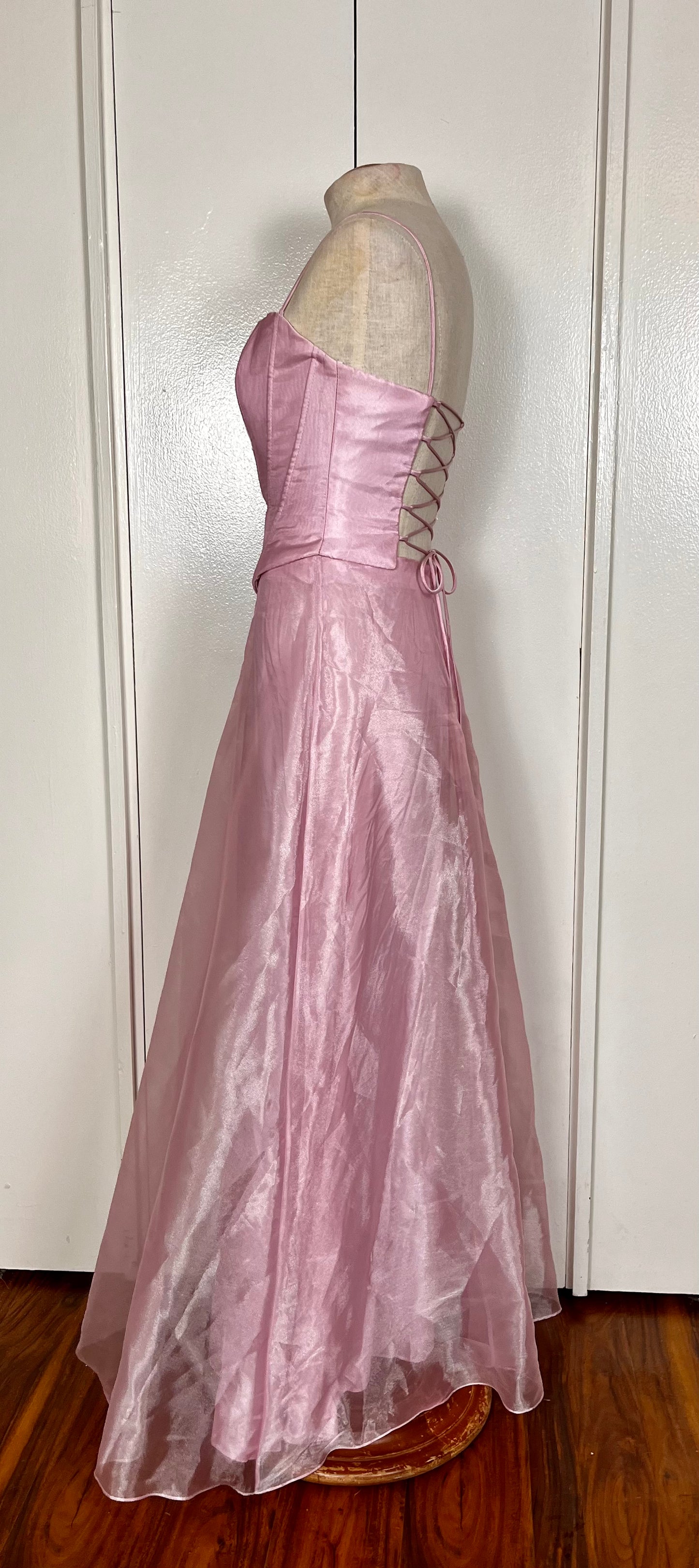 Vintage Y2K "Faviana" Lilac-Pink Corset Top & Skirt Set