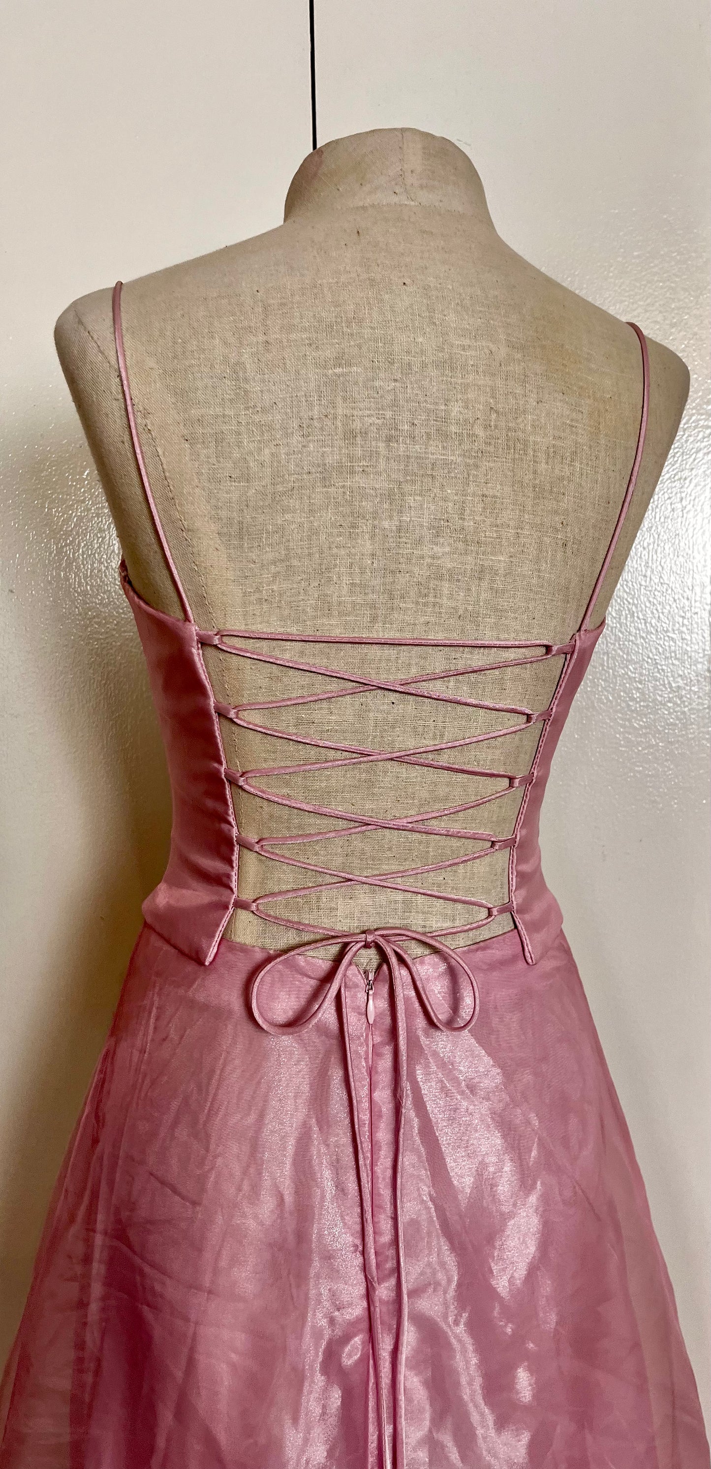 Vintage Y2K "Faviana" Lilac-Pink Corset Top & Skirt Set