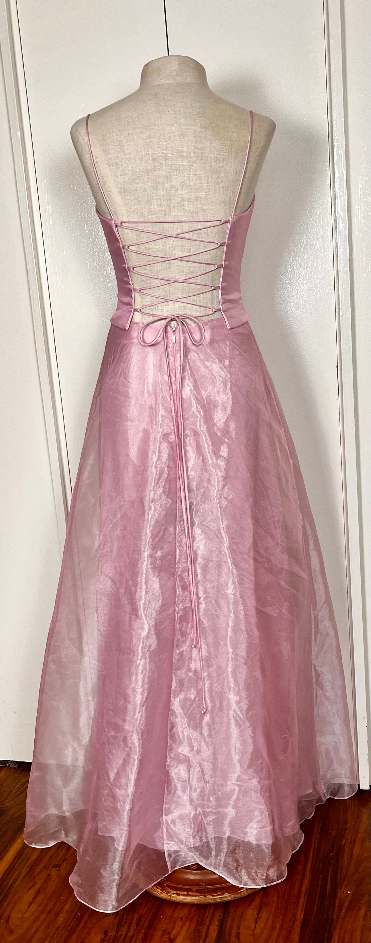 Vintage Y2K "Faviana" Lilac-Pink Corset Top & Skirt Set