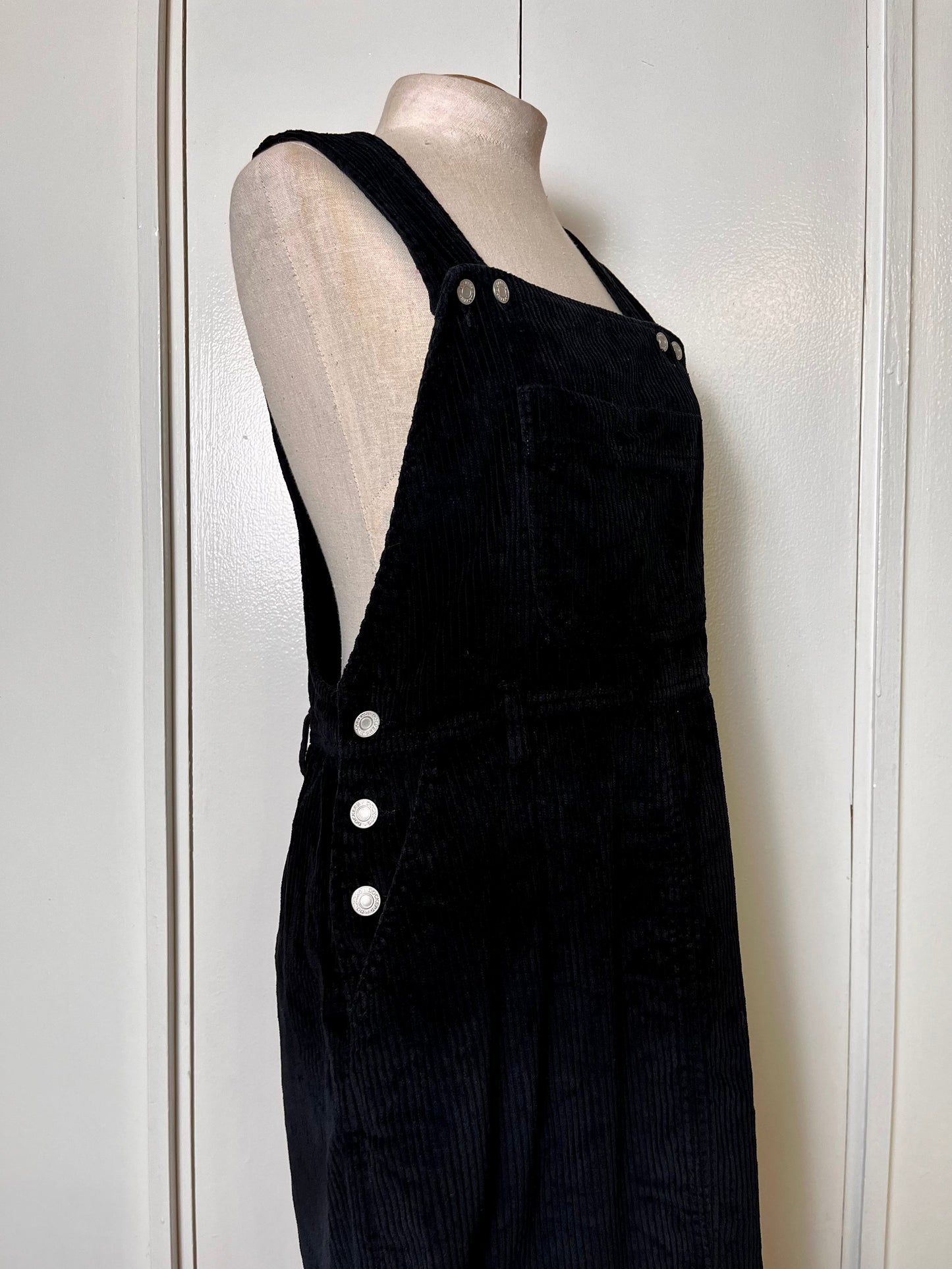 Vintage 1990's "Dockers" Black Corduroy Overall Jumper Dress