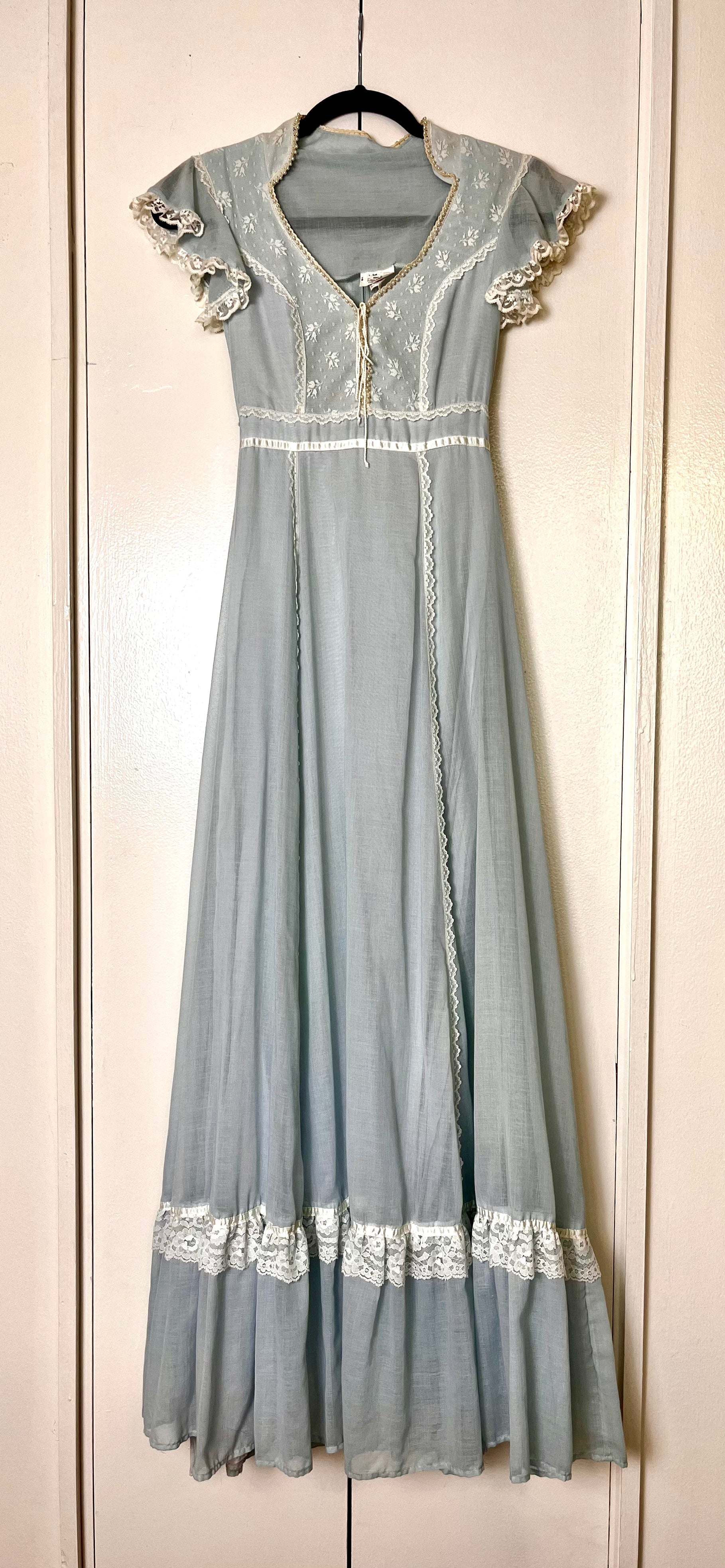 light blue prairie dress Period Drama Inspired Vintage Blue Prairie Dress