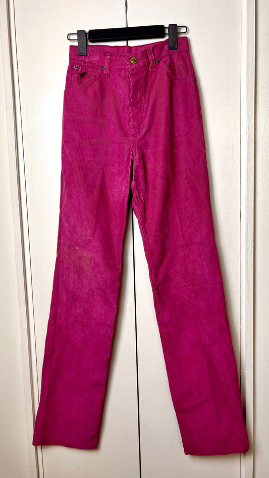 Vintage Late 1970's/Early 1980's "Wrangler" Pink Corduroy Jeans