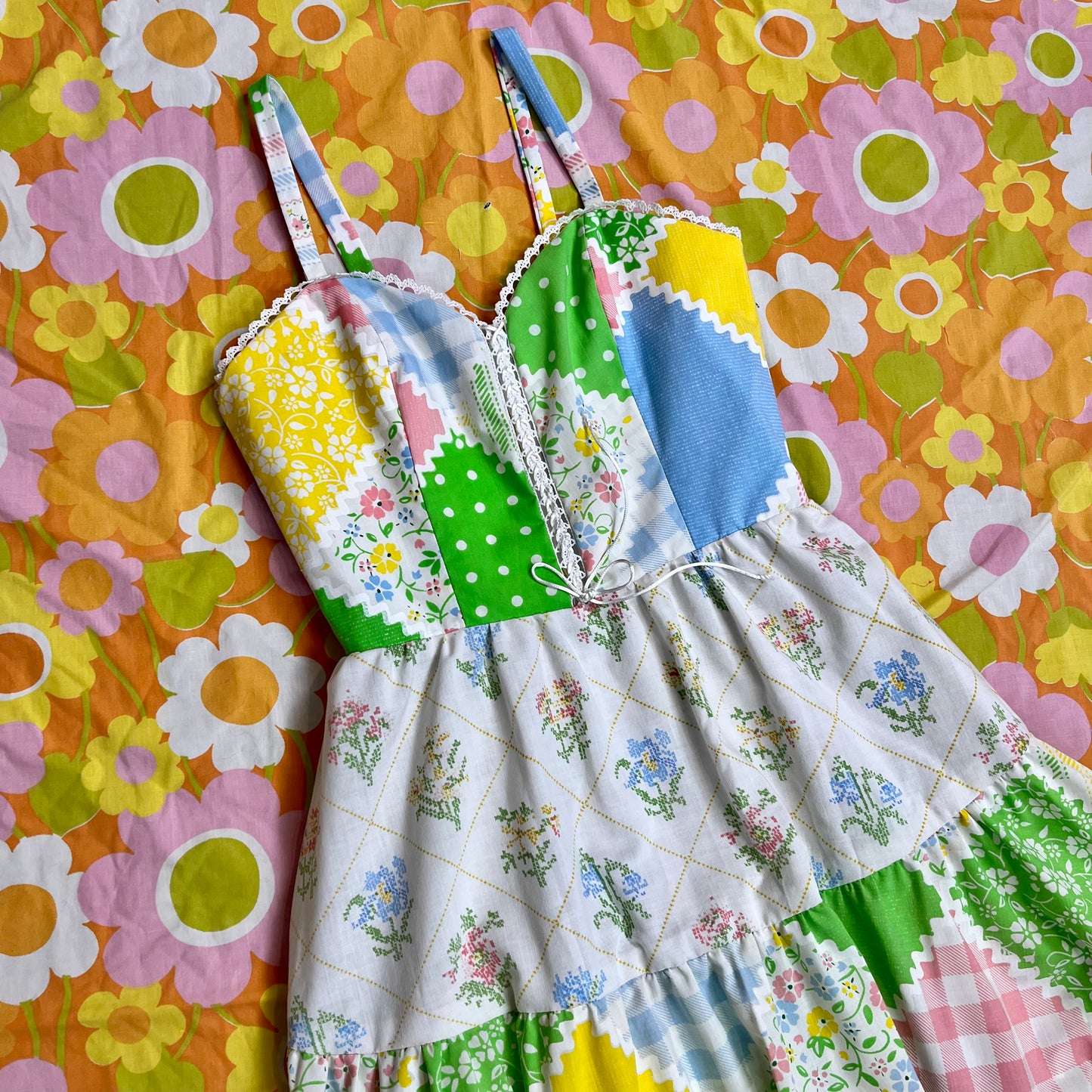 Picnic Sundress w/ Tiered Skirt (Size XS)
