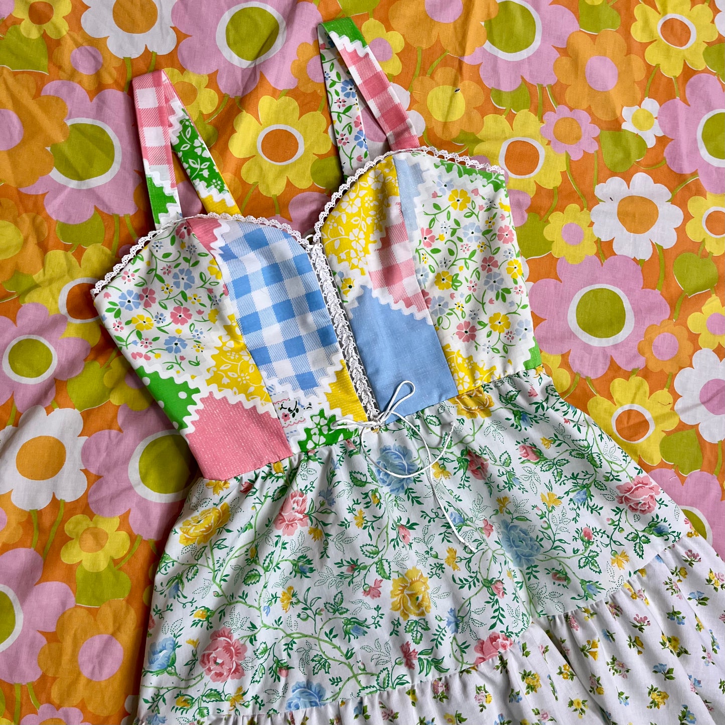 Picnic Sundress w/ Tiered Skirt (Size S)