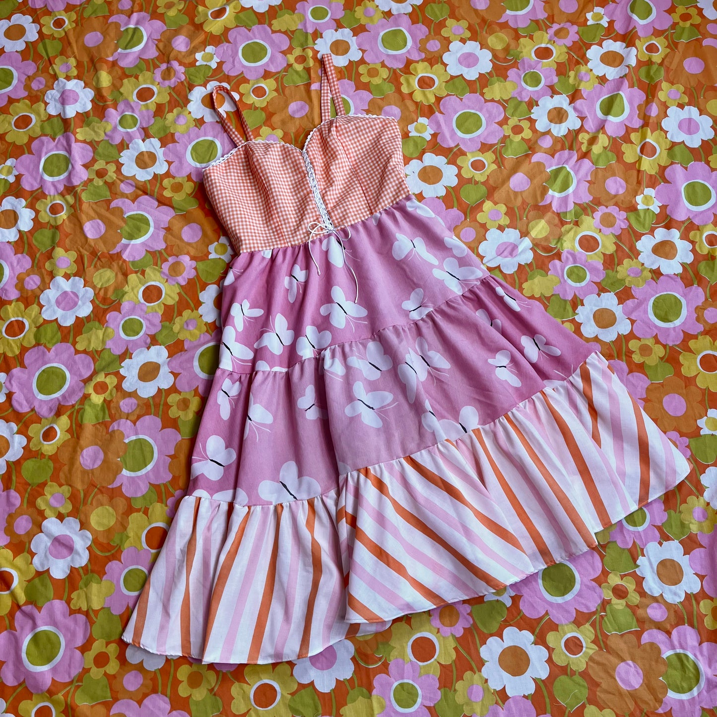 Picnic Sundress w/ Tiered Skirt (Size S)
