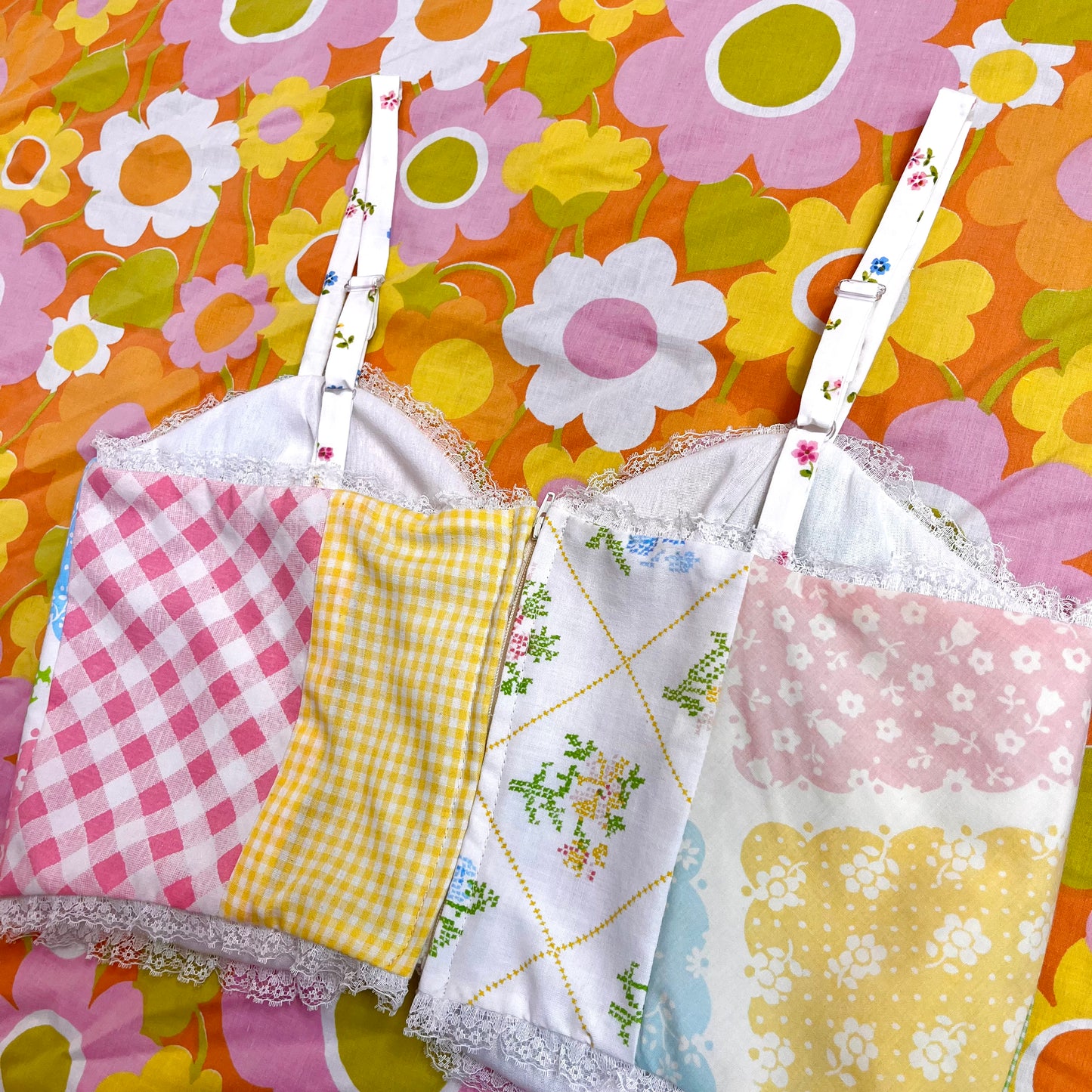 "Patchwork Picnic" Corset Top (Size L)