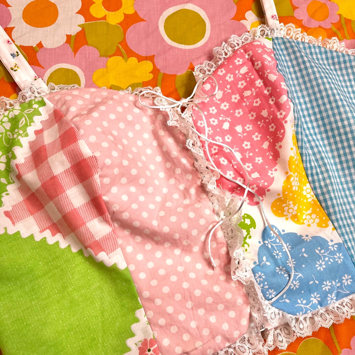 "Patchwork Picnic" Corset Top (Size XXL)