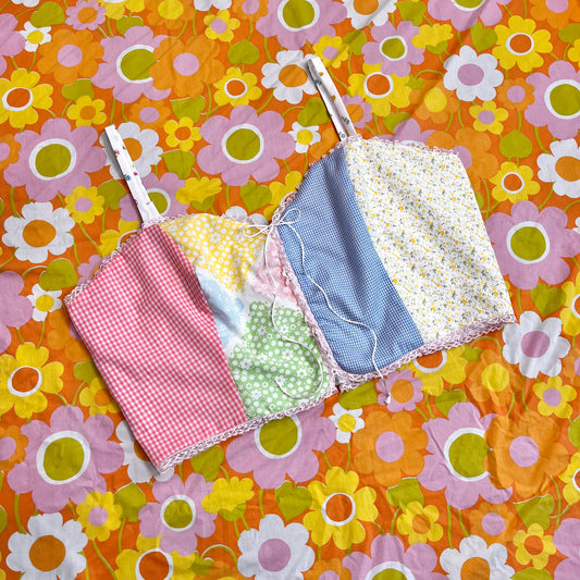 "Patchwork Picnic" Corset Top (Size 3X)