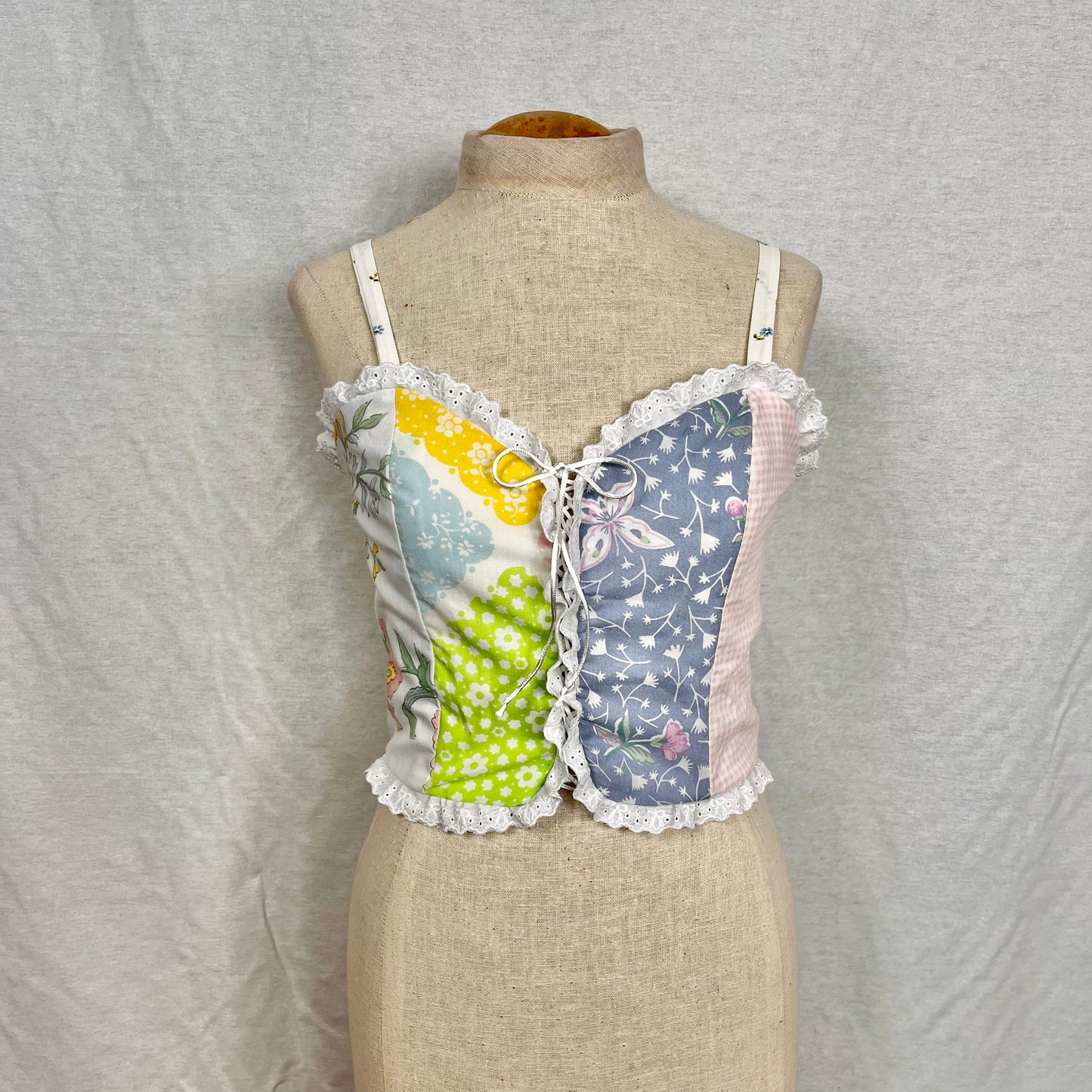 "Patchwork Picnic" Corset Top (Size XS)