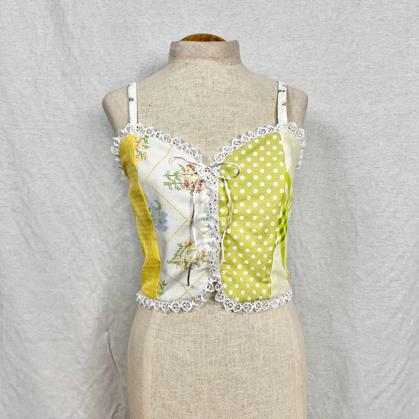 "Patchwork Picnic" Corset Top (Size S)