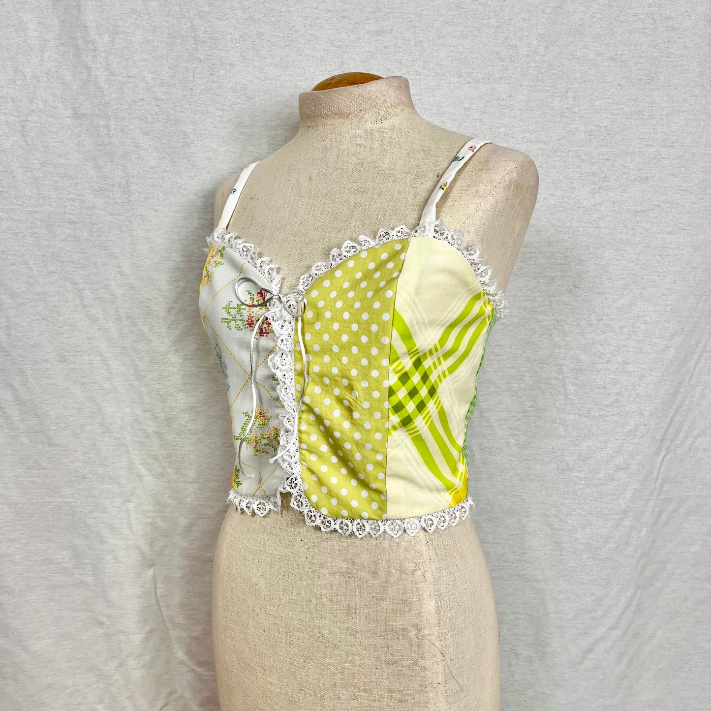 "Patchwork Picnic" Corset Top (Size S)