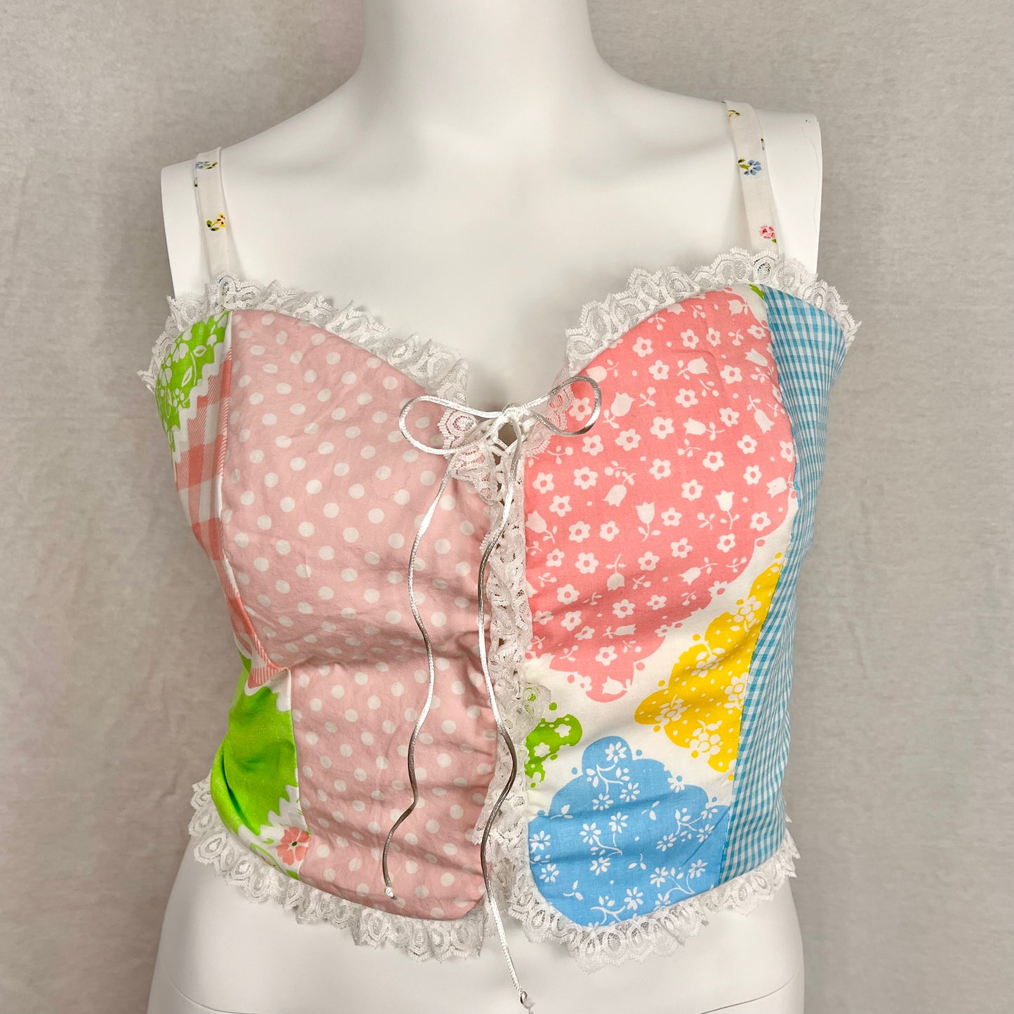 "Patchwork Picnic" Corset Top (Size XXL)