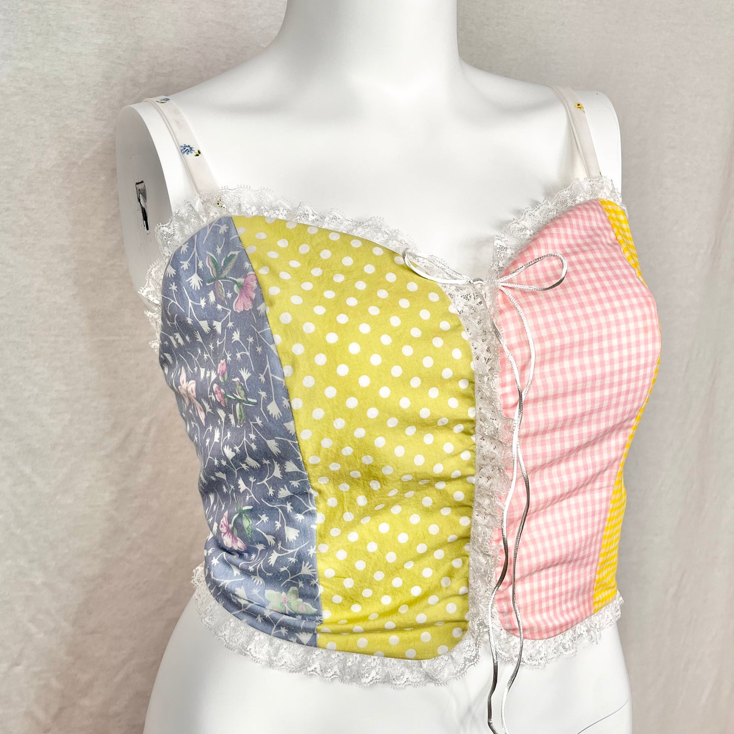 "Patchwork Picnic" Corset Top (Size XL)