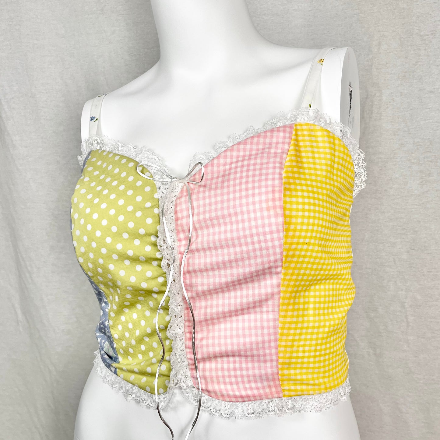 "Patchwork Picnic" Corset Top (Size XL)