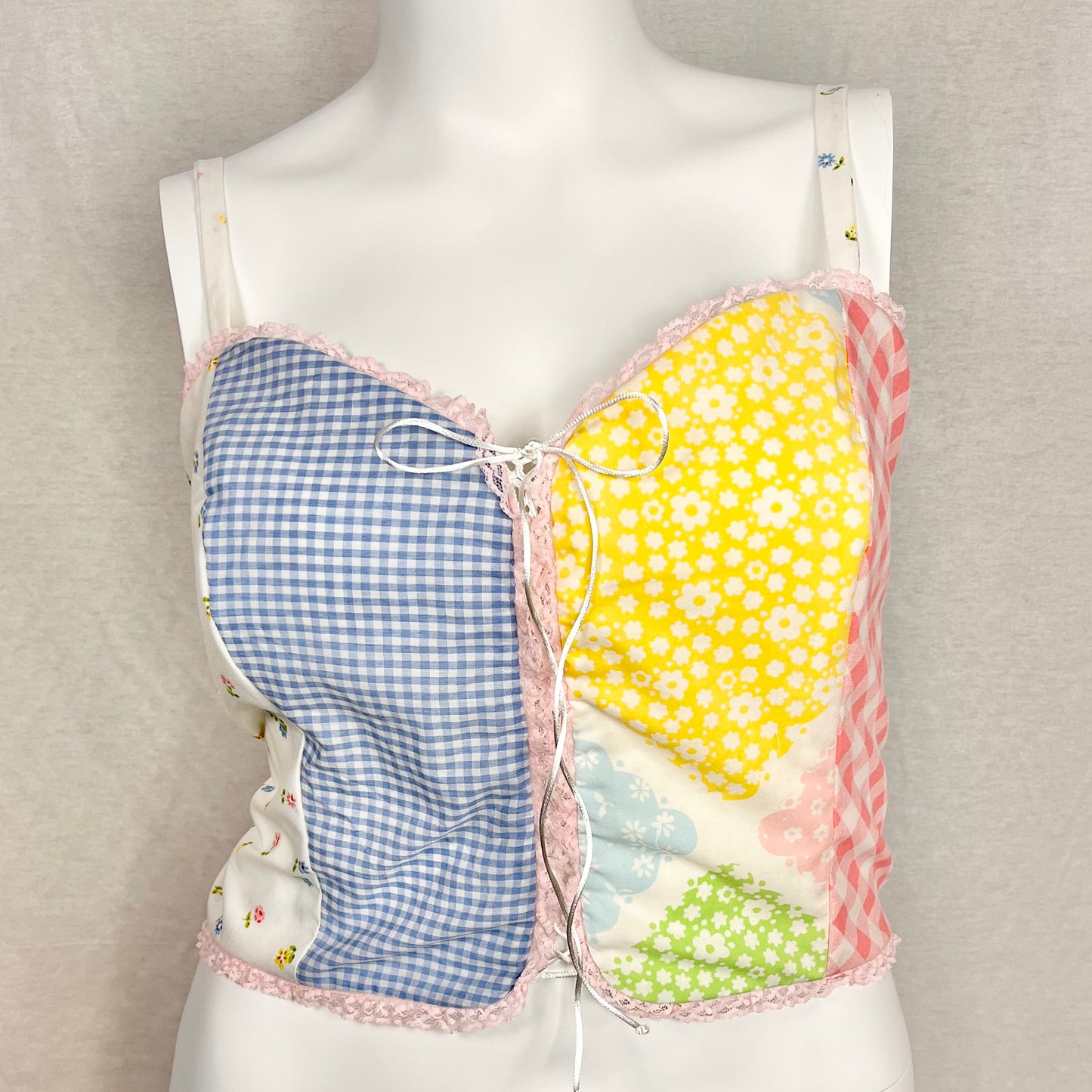 "Patchwork Picnic" Corset Top (Size 1X)