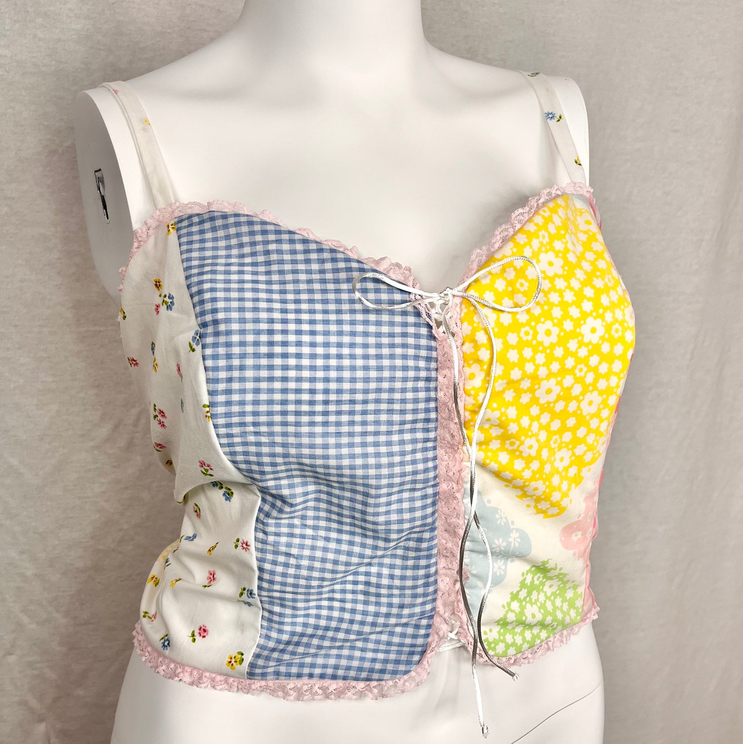 "Patchwork Picnic" Corset Top (Size 1X)