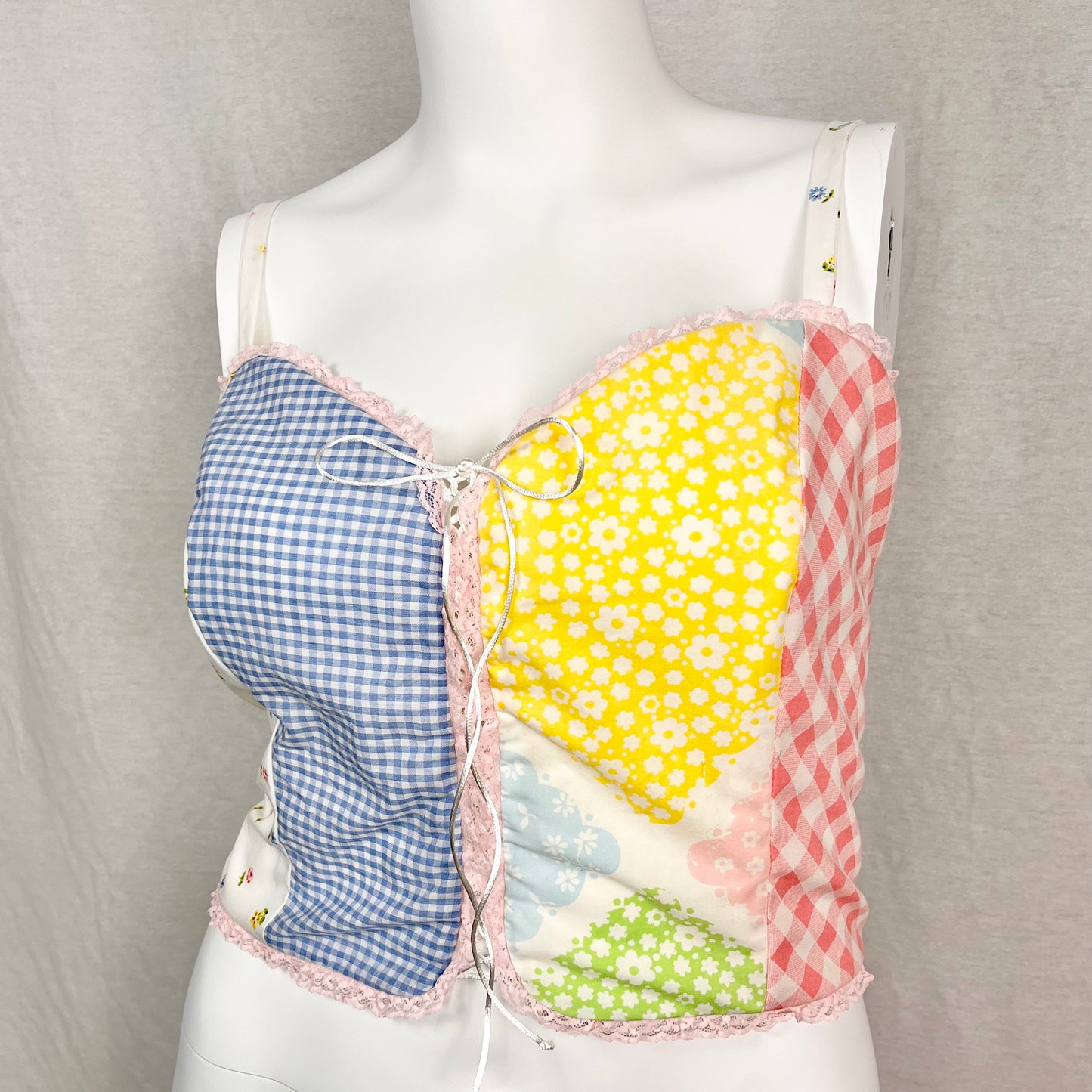 "Patchwork Picnic" Corset Top (Size 1X)