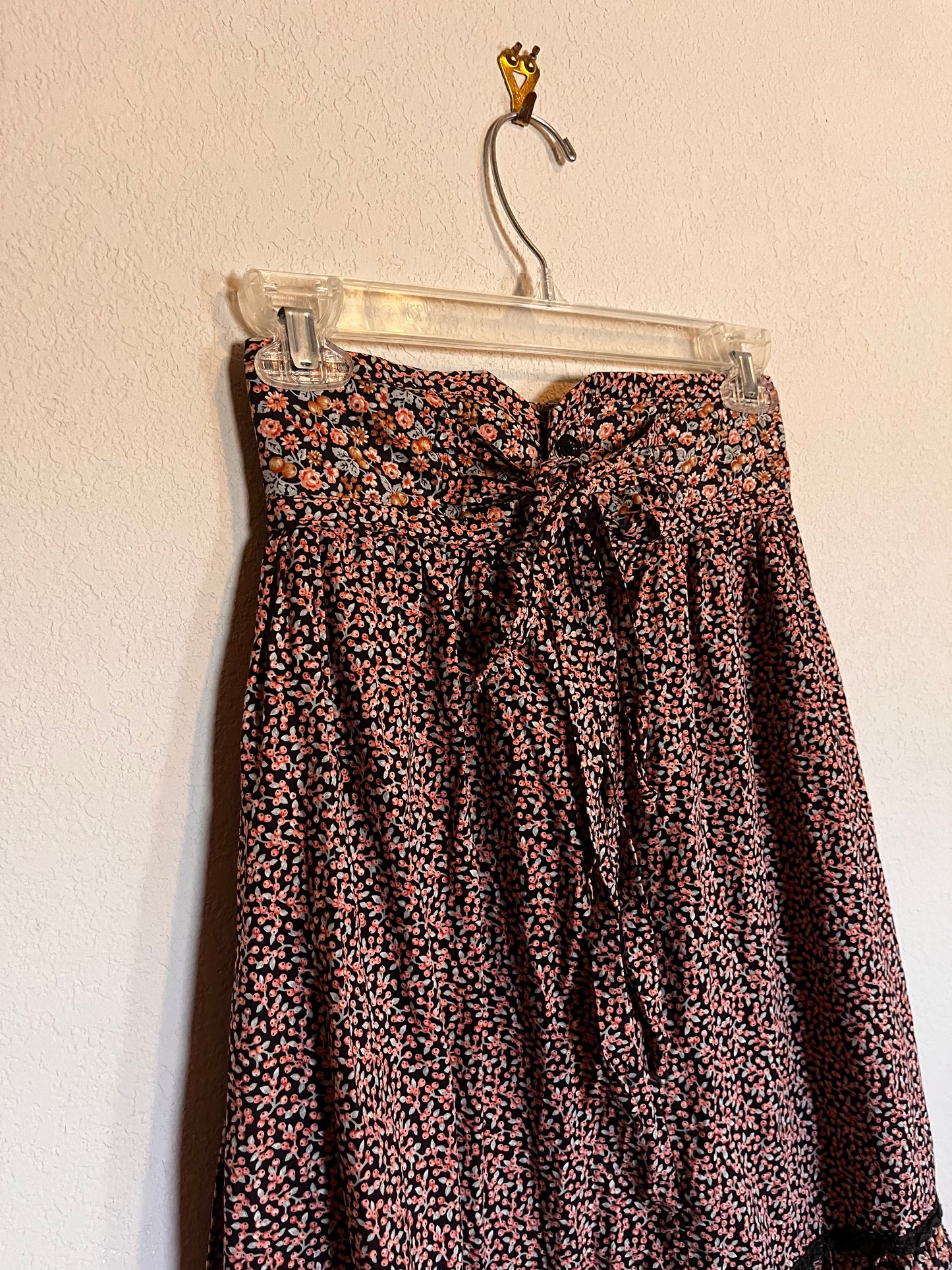 Vintage 1970's Gunne Sax by Jessica McClintock Berry Print Midi Skirt