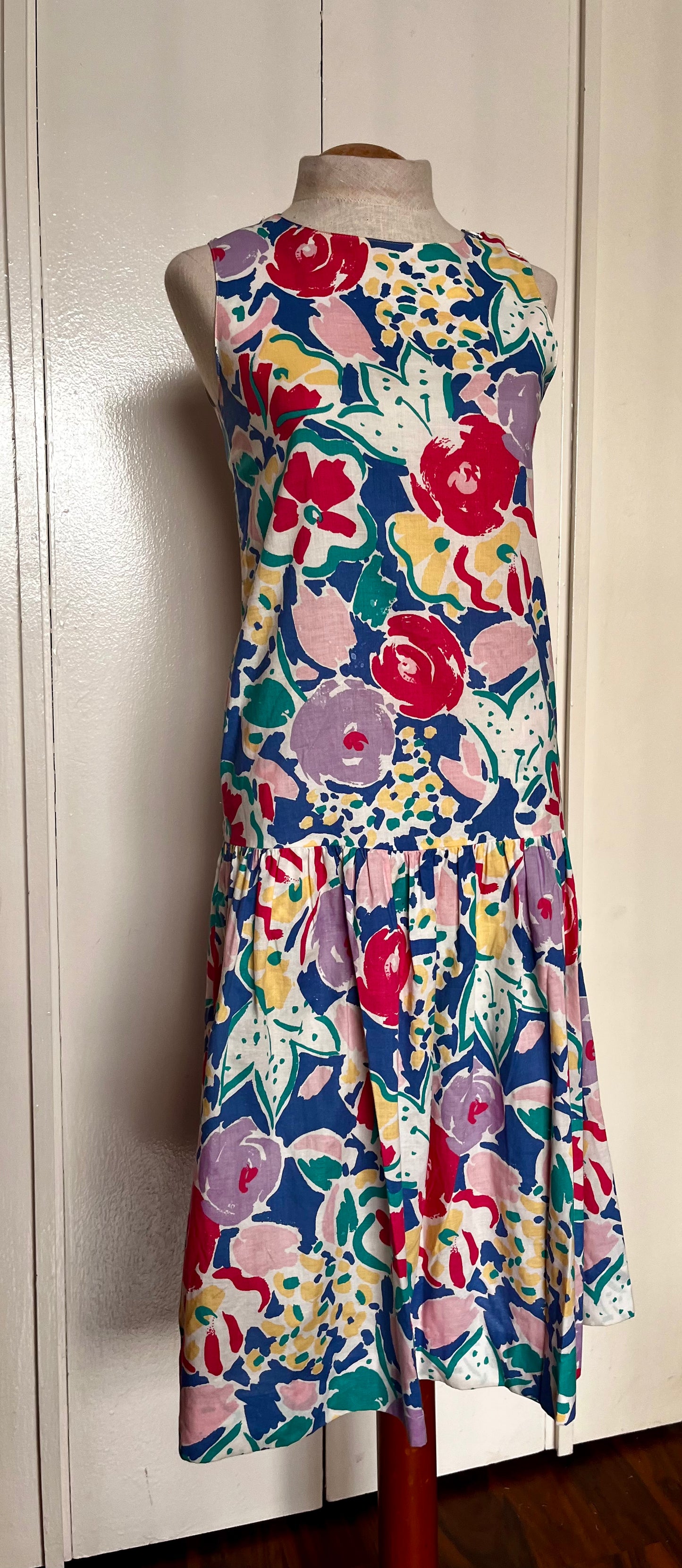 Vintage 1980’s "Laura Ashley" Floral Drop Waist Shift Dress