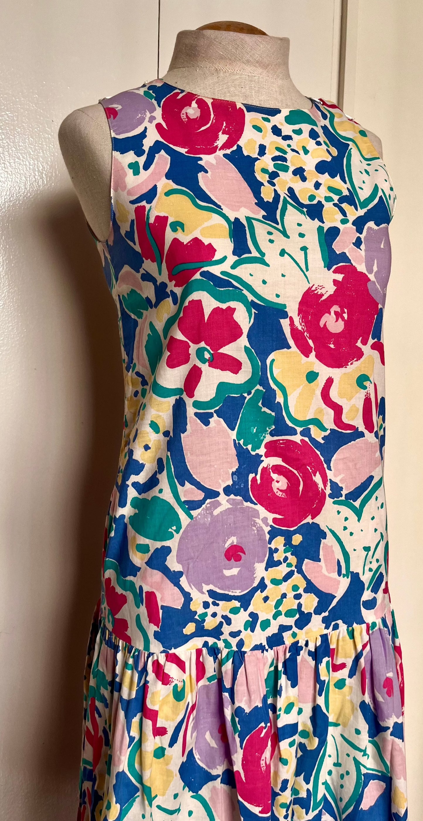 Vintage 1980’s "Laura Ashley" Floral Drop Waist Shift Dress