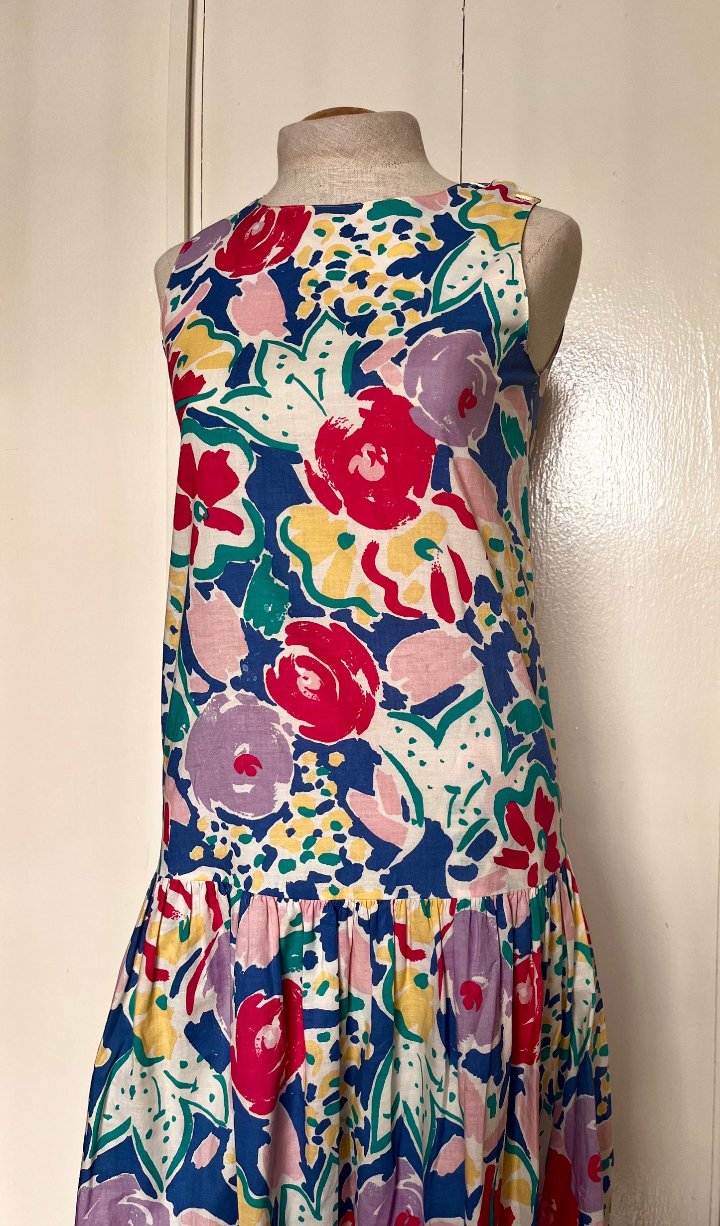Vintage 1980’s "Laura Ashley" Floral Drop Waist Shift Dress