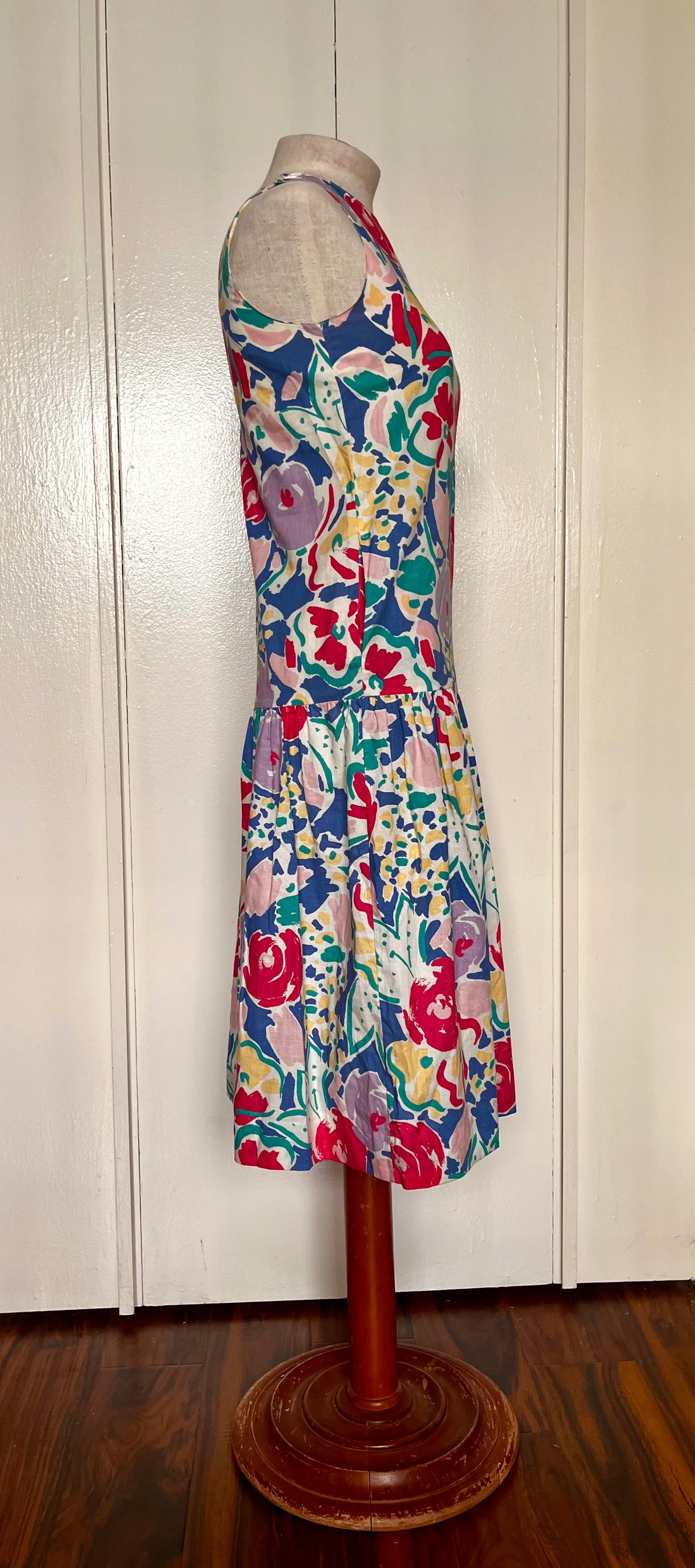 Vintage 1980’s "Laura Ashley" Floral Drop Waist Shift Dress