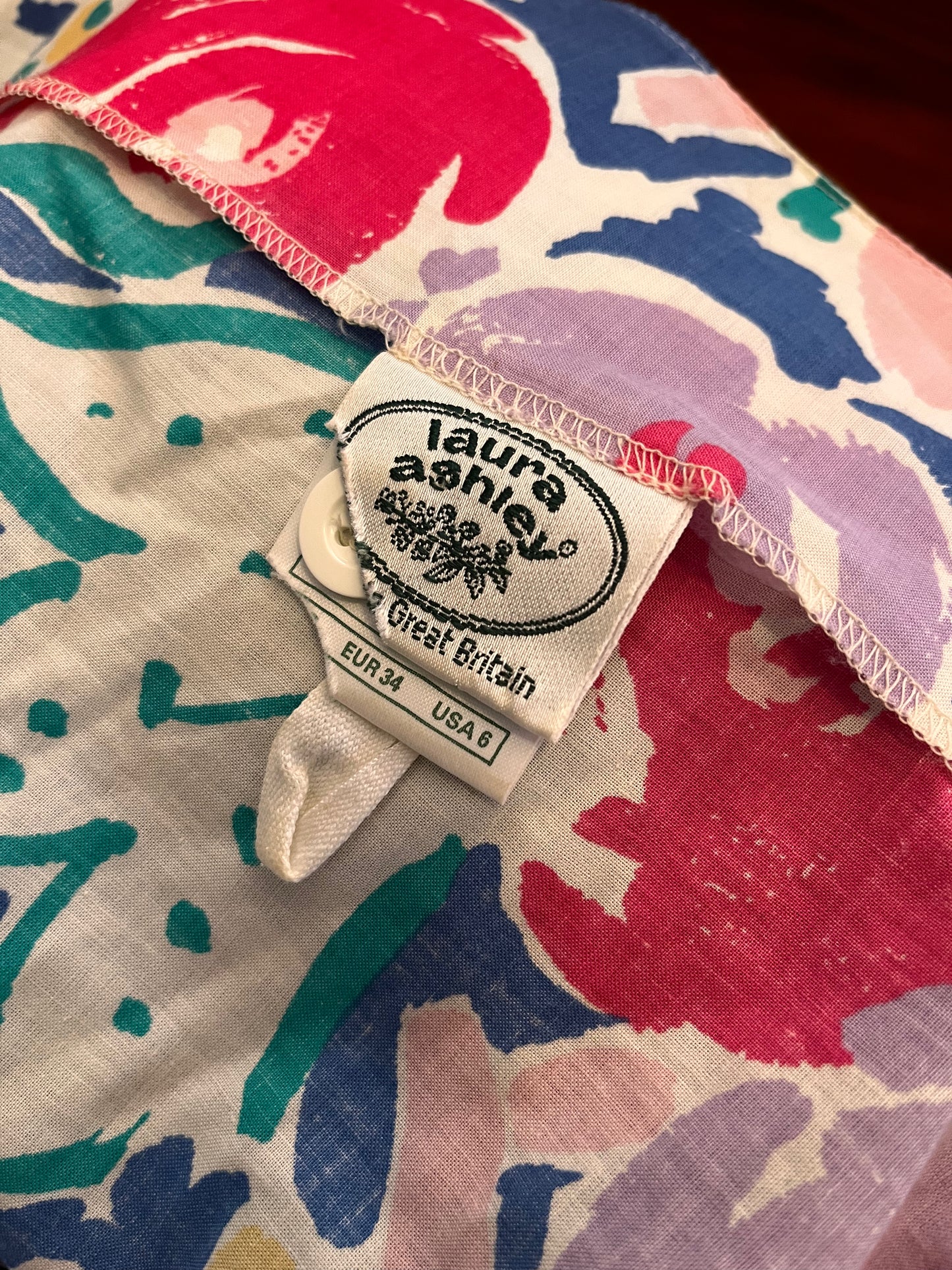 Vintage 1980’s "Laura Ashley" Floral Drop Waist Shift Dress