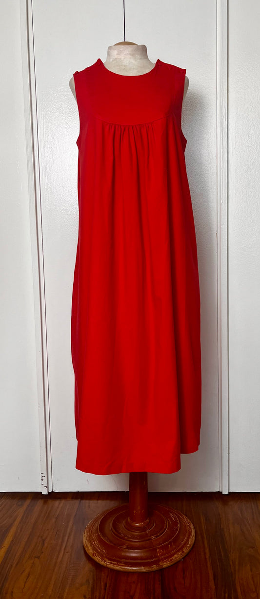 Vintage 1980's "Jeanette" Red Maternity Tent Dress