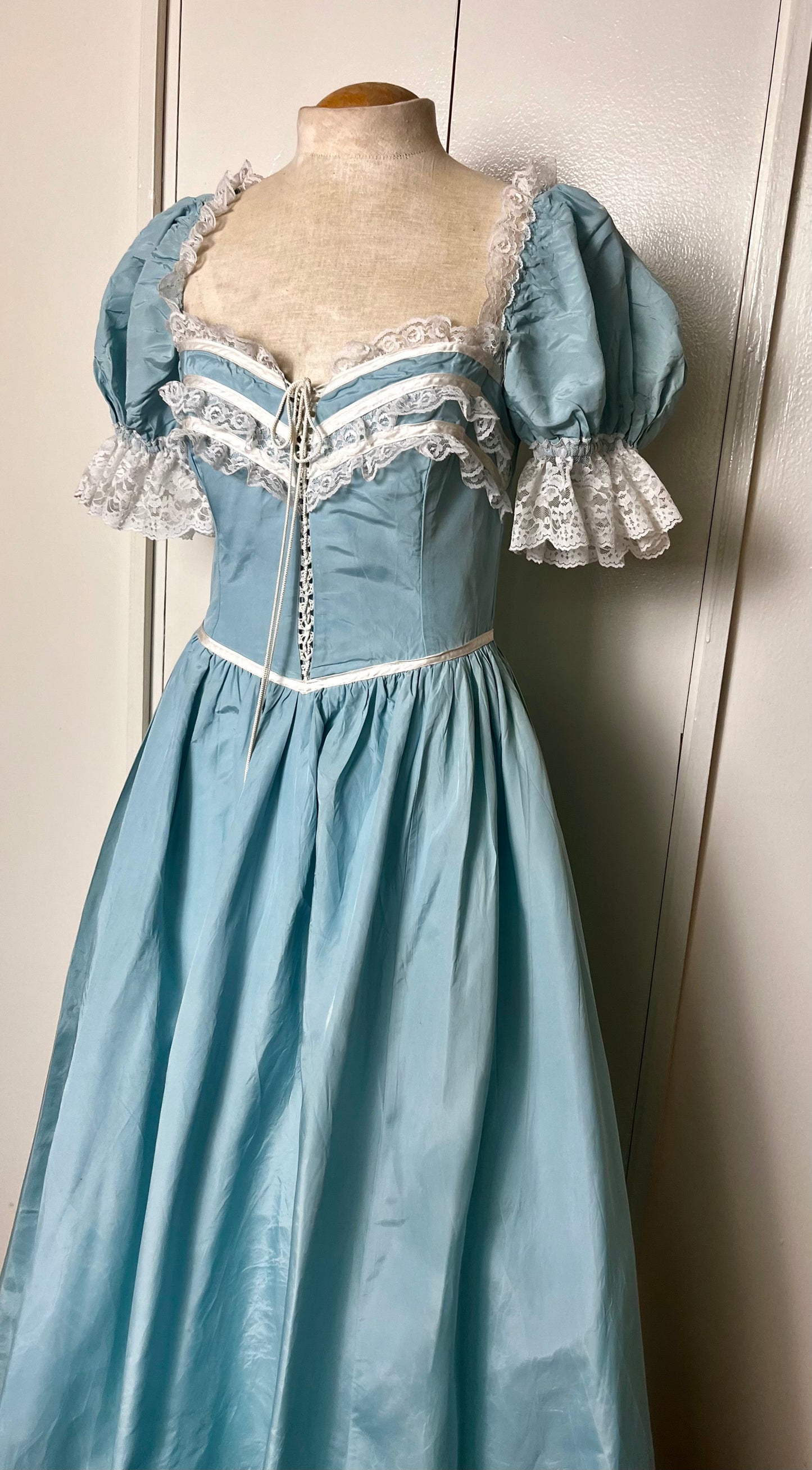 Vintage 1970's "JCPenney" Blue Gown (in the style of Gunne Sax)
