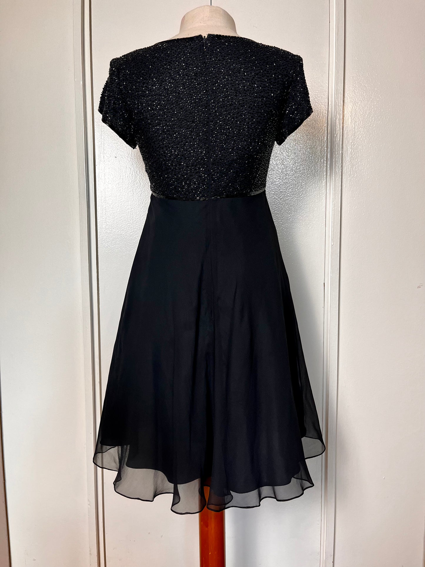 Vintage 1990's "Bieff Basix for David York" Black Sequin Mini Dress