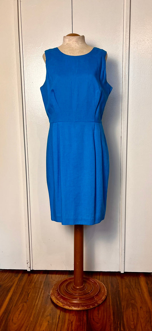 Vintage 1990's "Positive Attitude" Blue Sheath Cut-out Dress