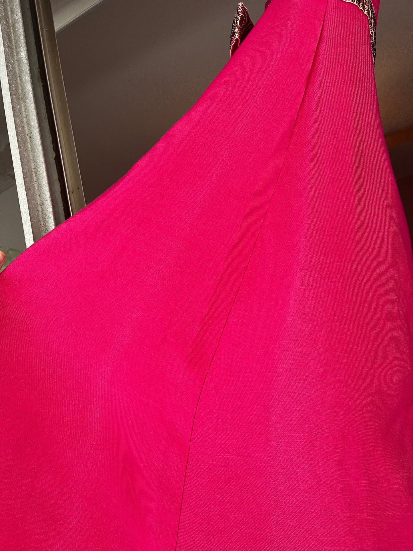 Vintage 1960's Pink Gabardine Maxi Dress