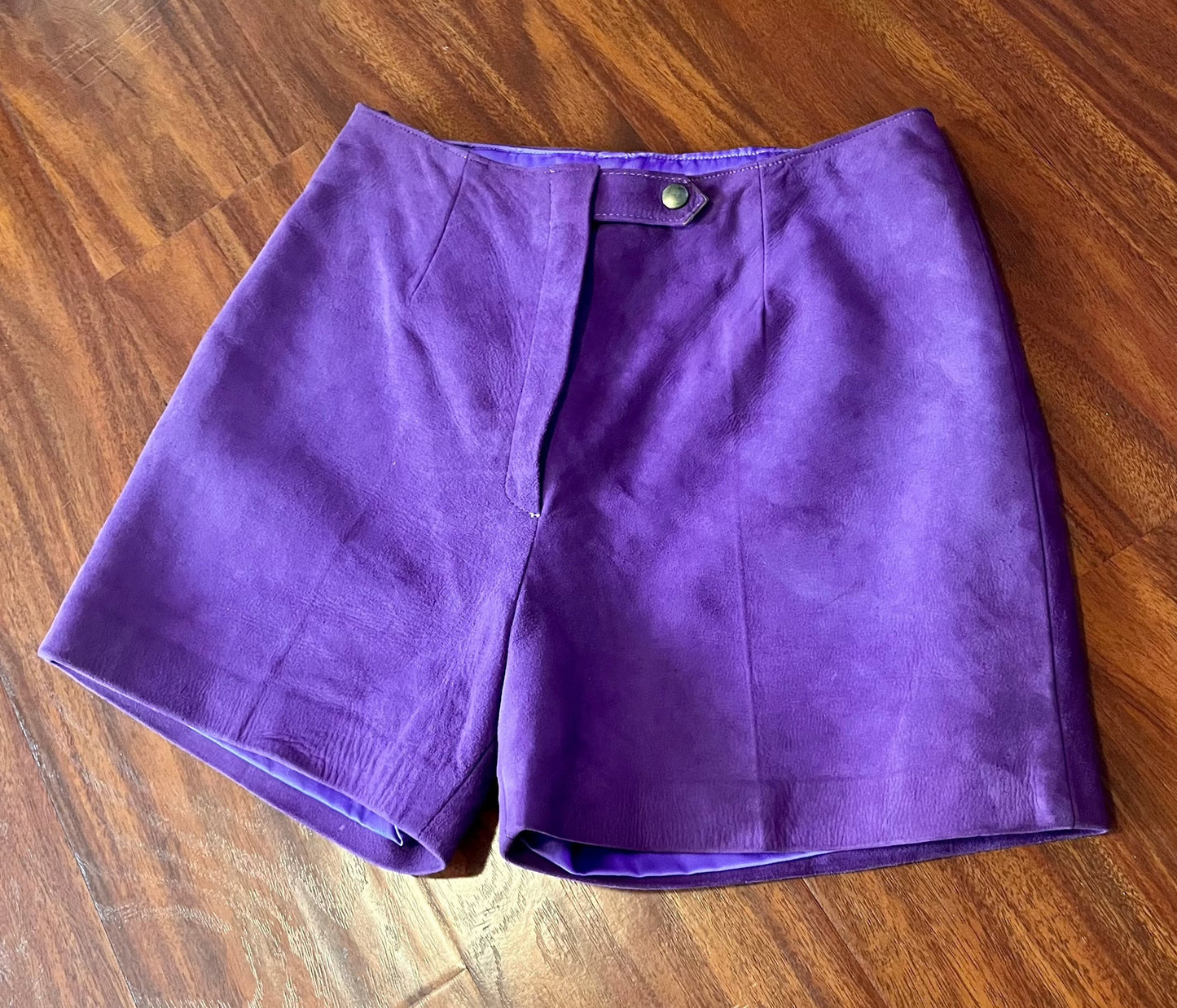 Vintage 1960's Purple Leather Shorts / Hot Pants
