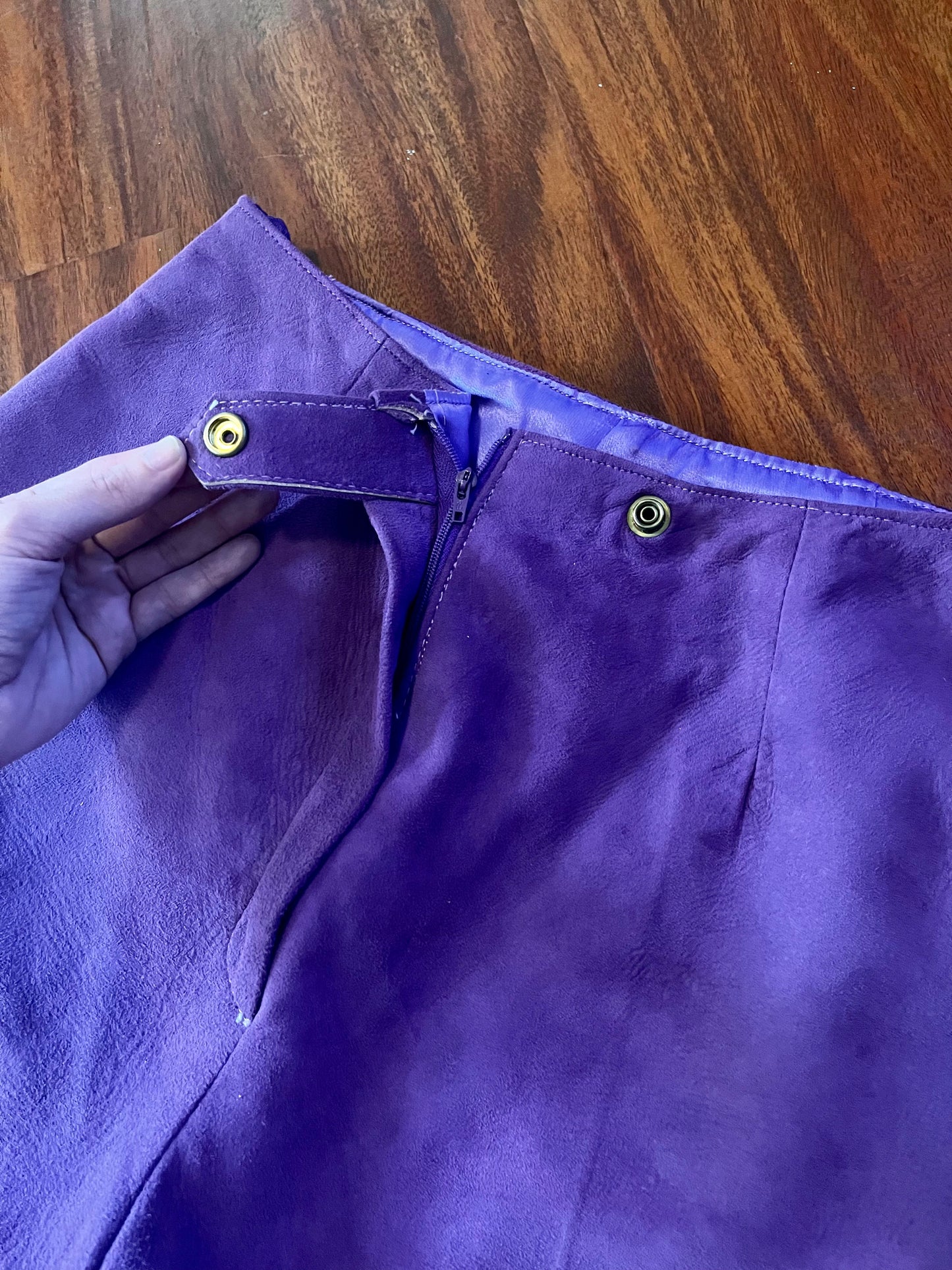 Vintage 1960's Purple Leather Shorts / Hot Pants