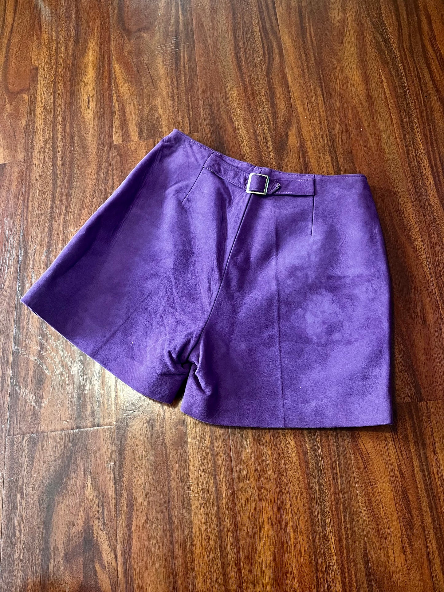 Vintage 1960's Purple Leather Shorts / Hot Pants