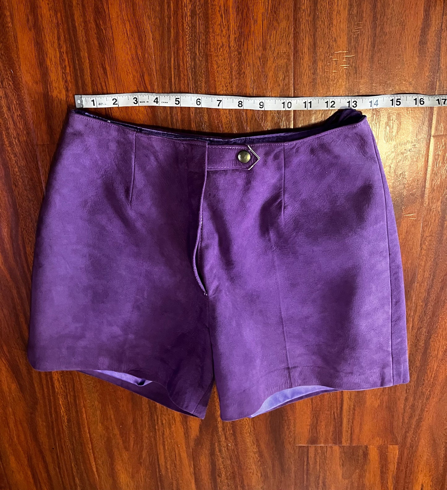 Vintage 1960's Purple Leather Shorts / Hot Pants