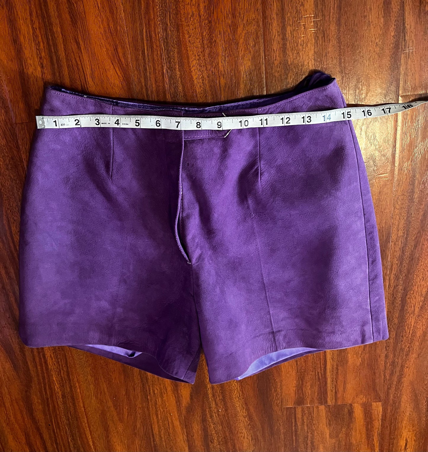 Vintage 1960's Purple Leather Shorts / Hot Pants