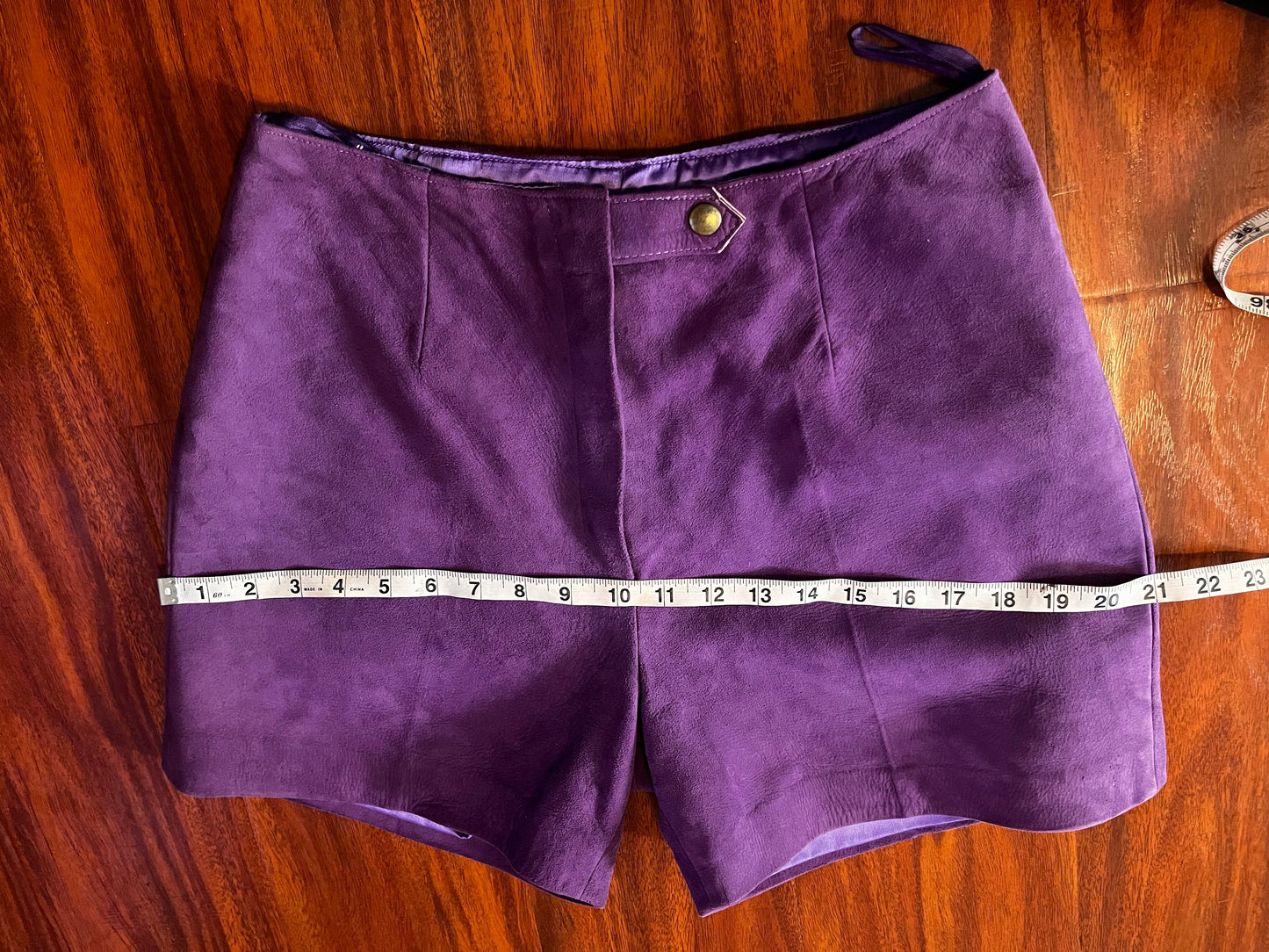 Vintage 1960's Purple Leather Shorts / Hot Pants