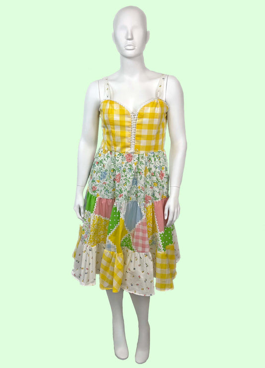 Picnic Sundress w/ Tiered Skirt (Size M)