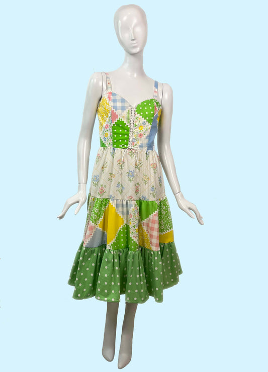 Picnic Sundress w/ Tiered Skirt (Size XS)